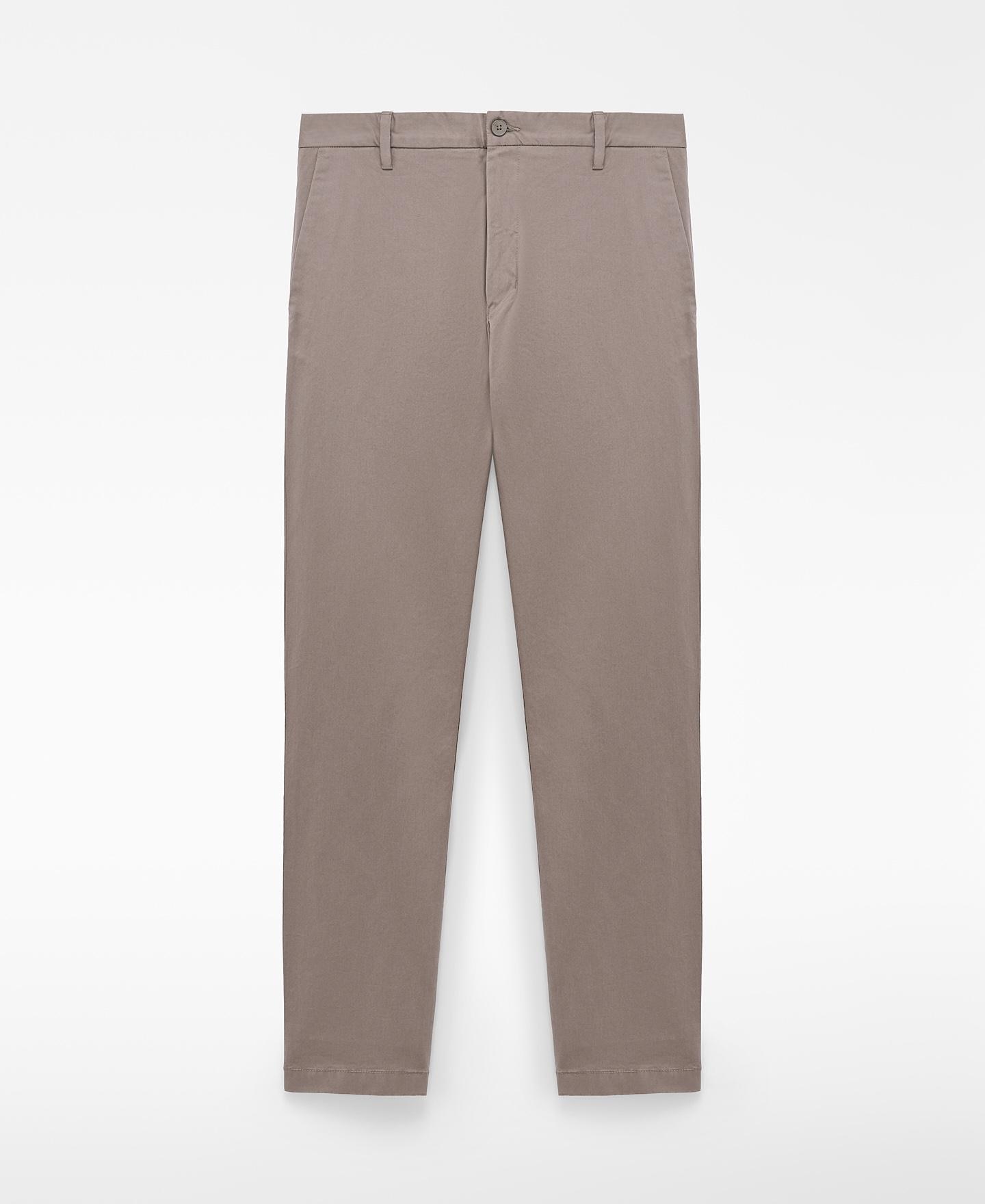 Pantalón chino de hombre de algodón regular fit con bolsillos italianos - Adolfo Dominguez - Marrón piedra Marrón piedra-6