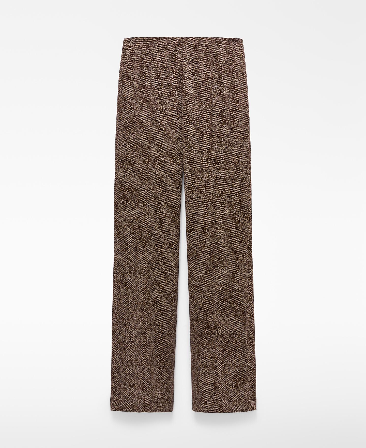 Pantalón acampanado de mujer jaspeado - Adolfo Dominguez - Marrón Marrón-6