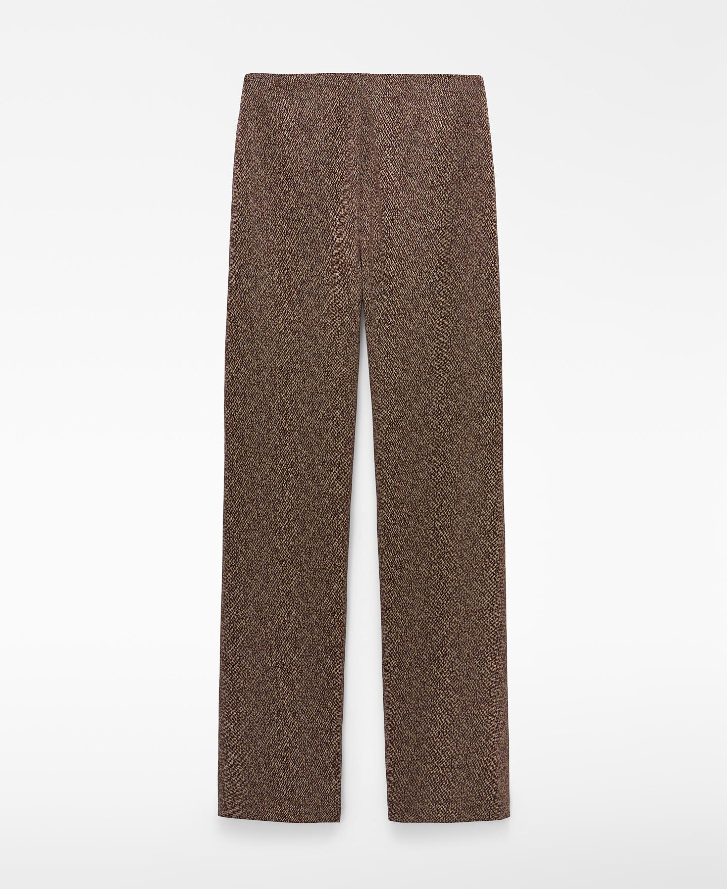 Pantalón acampanado de mujer jaspeado - Adolfo Dominguez - Marrón Marrón-5