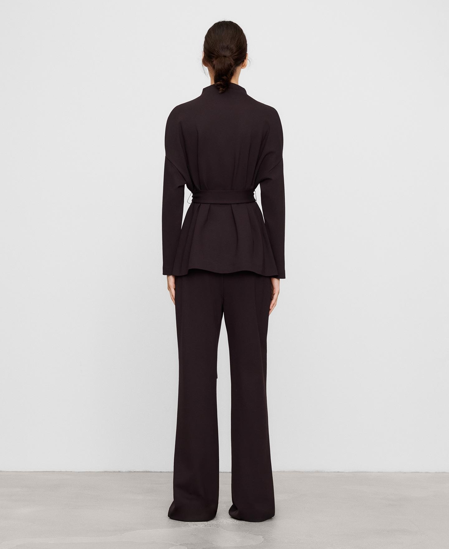 Pantalón campana de mujer con corte central - Adolfo Dominguez - Marrón Marrón-3