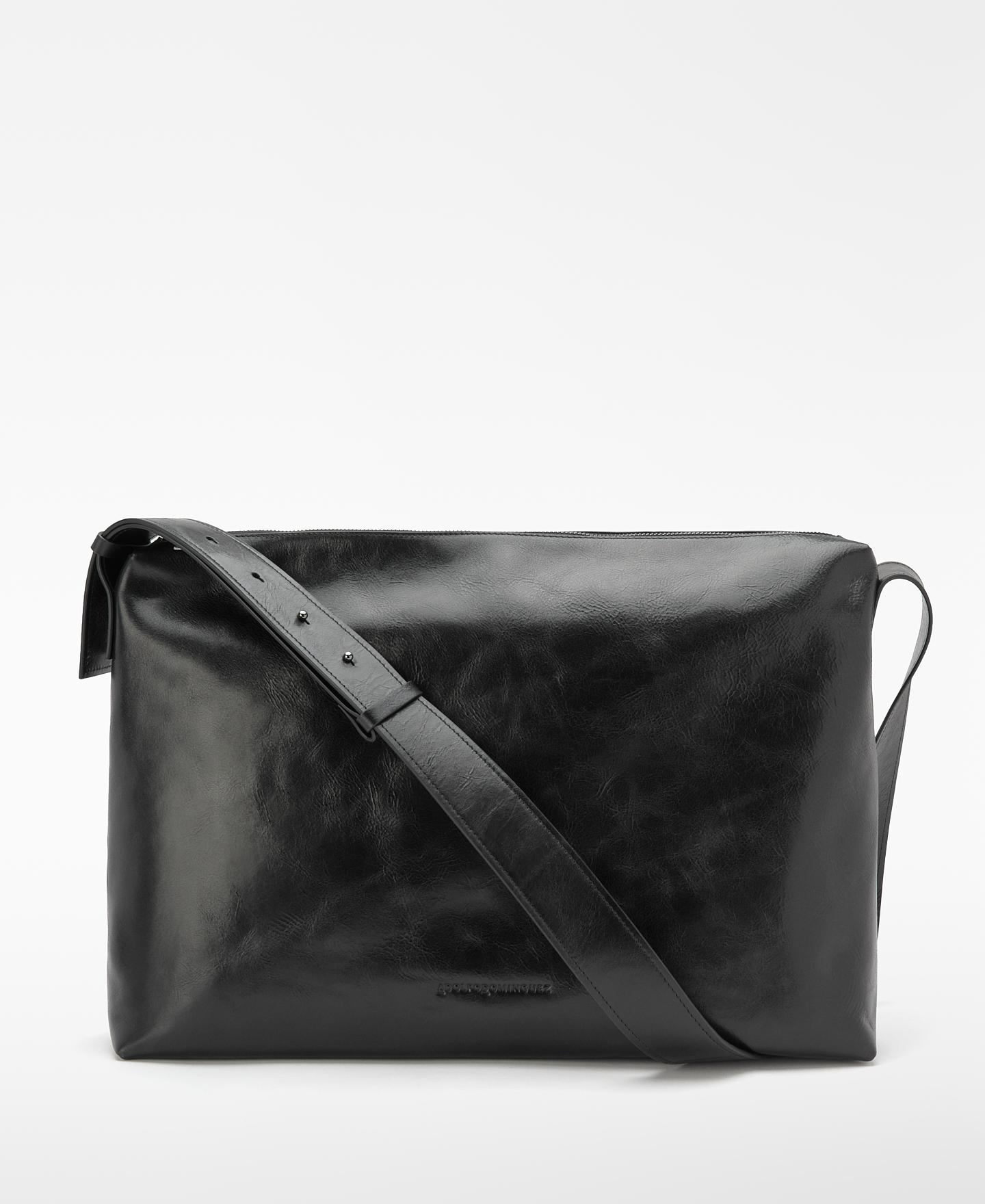 Imagen 0 de Bandolera de hombre messenger en piel Negro