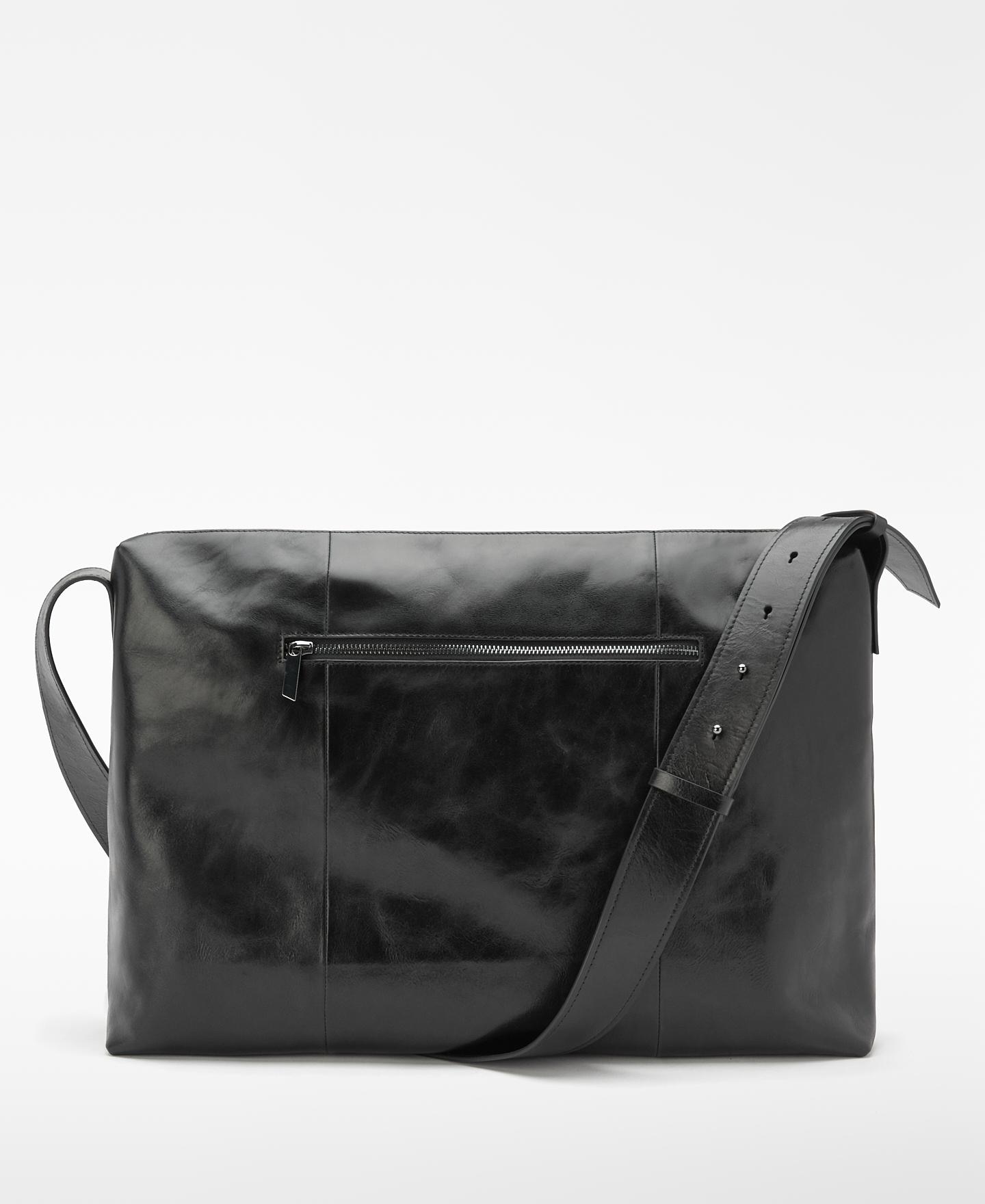 Bandolera de hombre messenger en piel - Adolfo Dominguez - Negro Negro-3