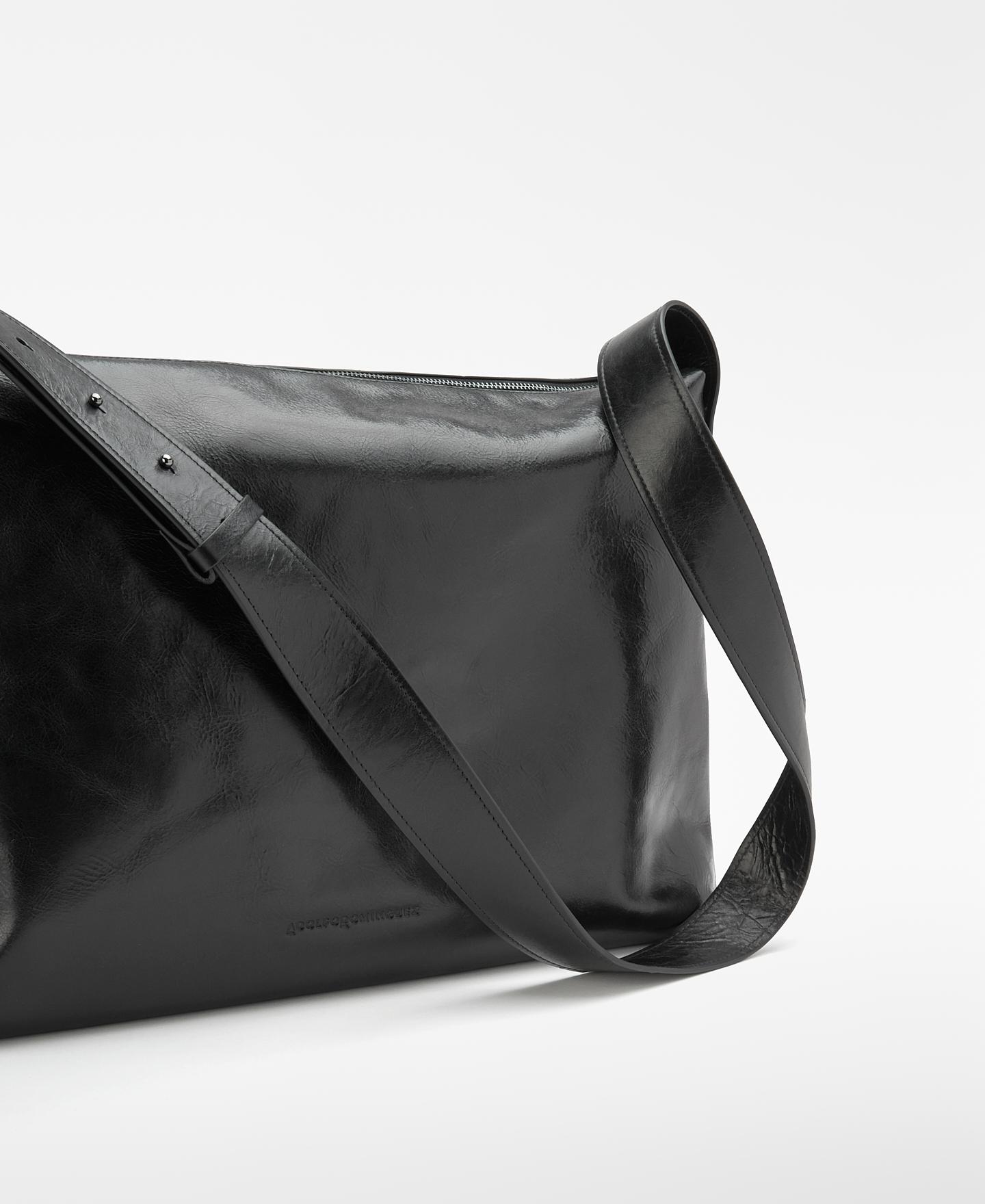 Bandolera de hombre messenger en piel - Adolfo Dominguez - Negro Negro-2