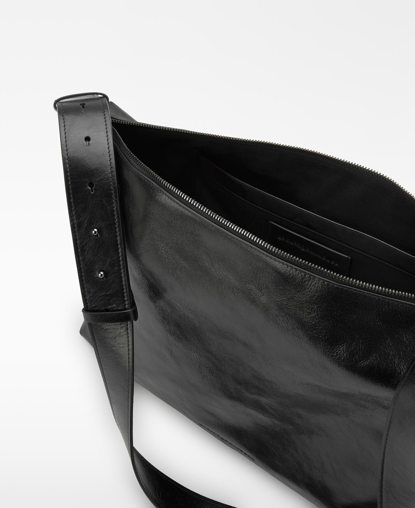 Bandolera de hombre messenger en piel - Adolfo Dominguez - Negro Negro-4