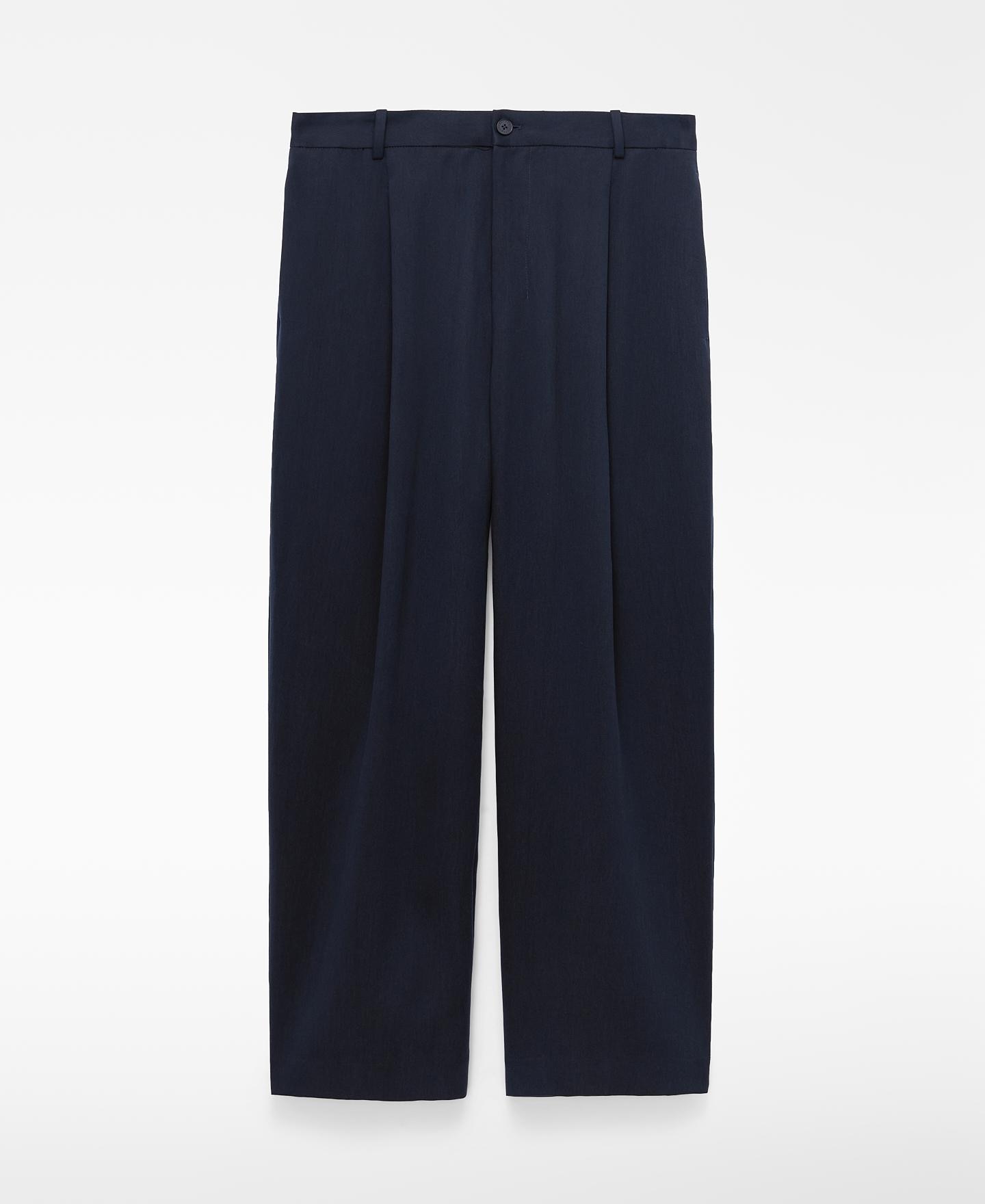 Imagen 0 de Pantalón chino de hombre de algodón con pinzas Azul marino