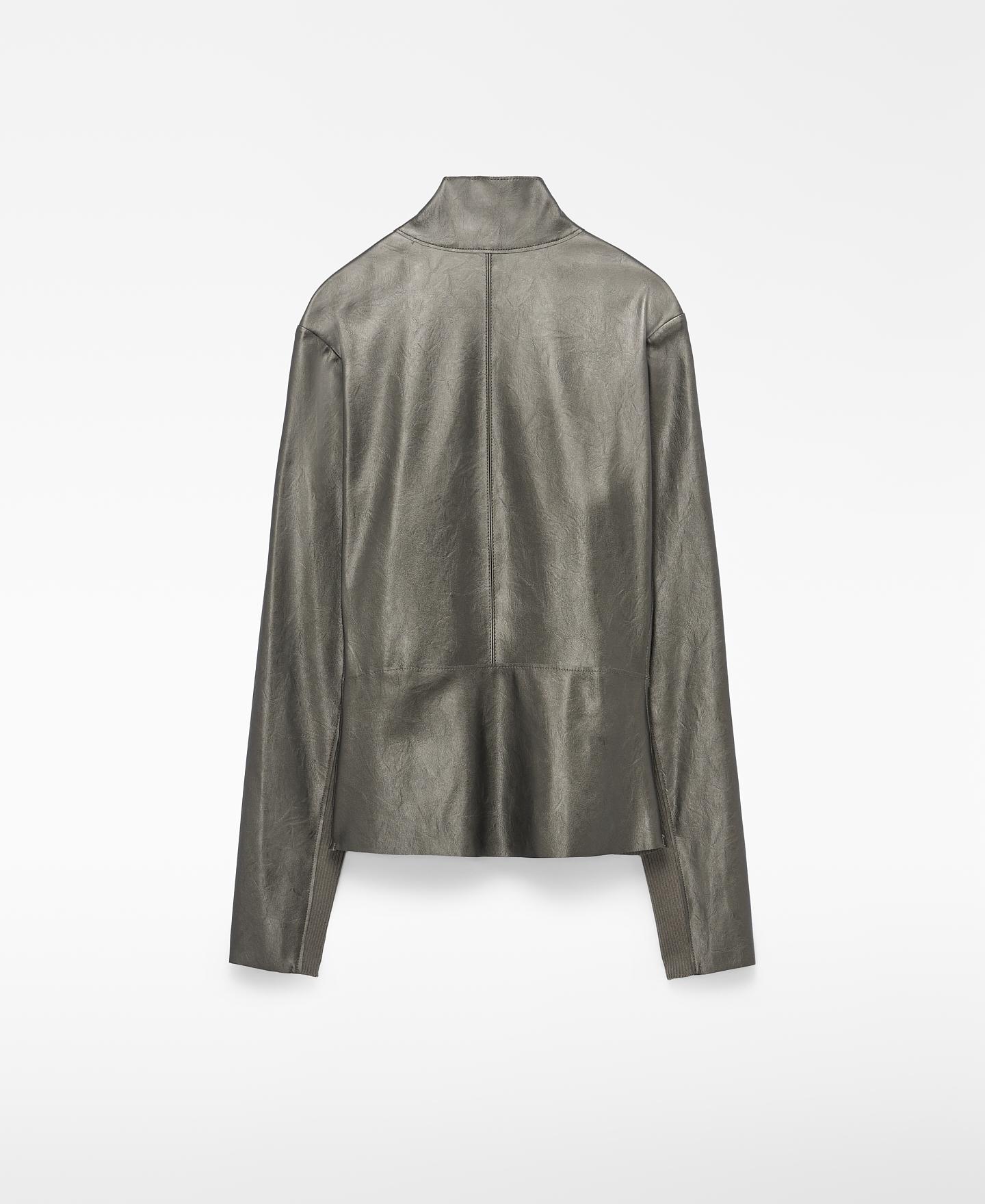 Chaqueta de mujer de corte entallado y cuello chimenea - Adolfo Dominguez - Plata Plata-6