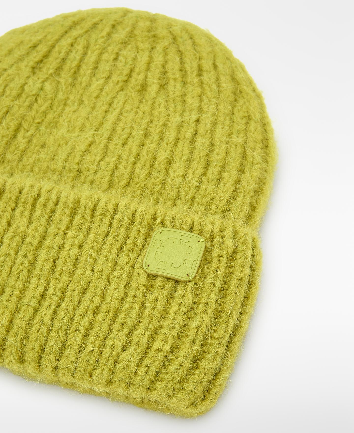 Imagen 3 de Gorro beanie de mujer en canalé con lana merino - Adolfo Dominguez - Verde Verde