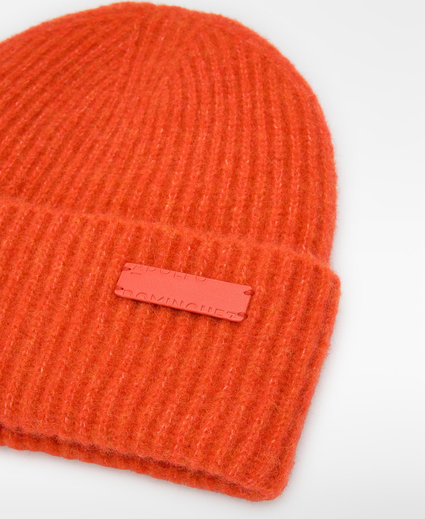 Imagen 2 de Gorro beanie de mujer en canalé con lana merino - Adolfo Dominguez - Rojo Rojo