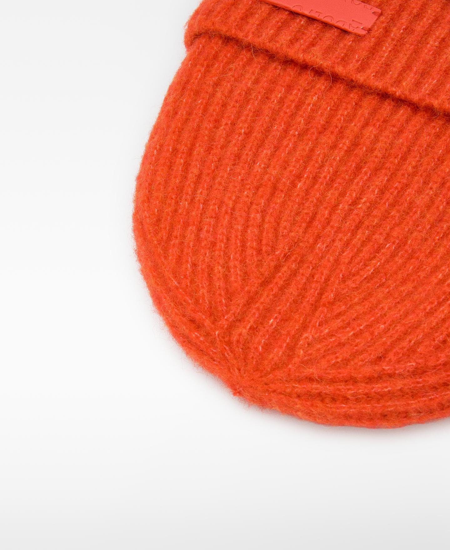 Imagen 3 de Gorro beanie de mujer en canalé con lana merino - Adolfo Dominguez - Rojo Rojo