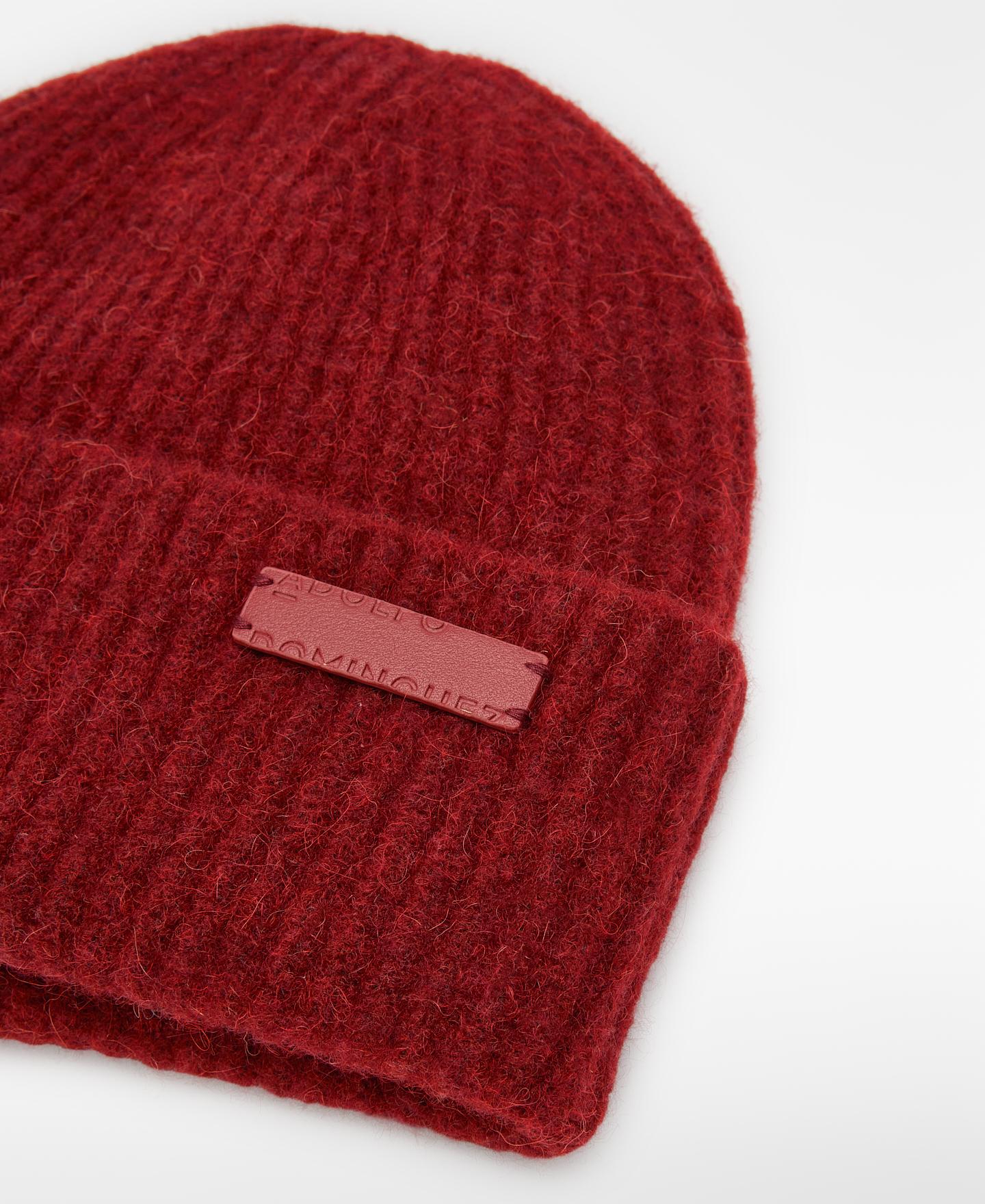 Imagen 3 de Gorro beanie de mujer en canalé con lana merino - Adolfo Dominguez - Granate Granate