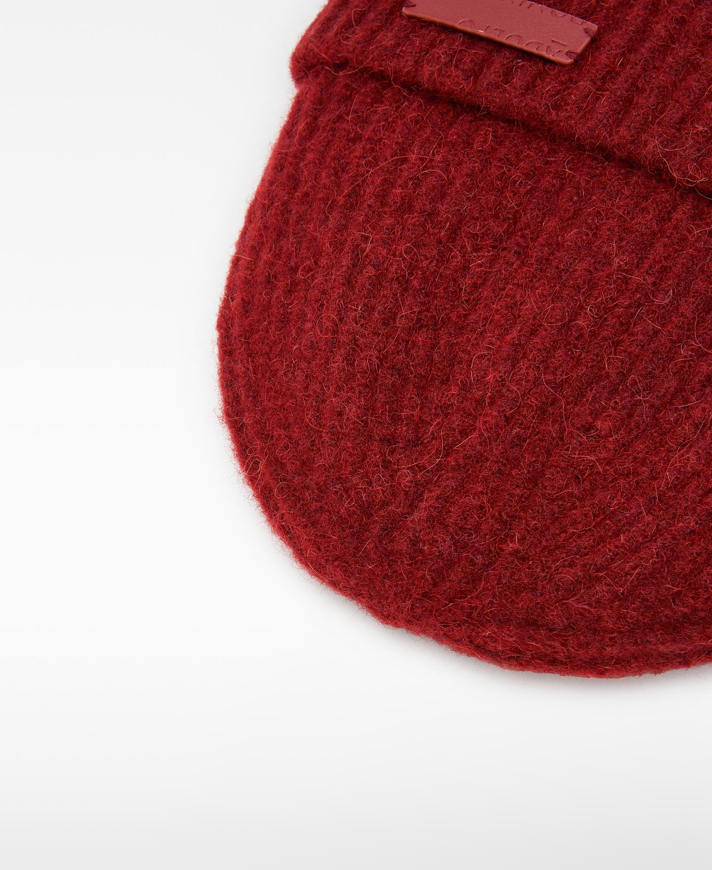 Imagen 2 de Gorro beanie de mujer en canalé con lana merino - Adolfo Dominguez - Granate Granate