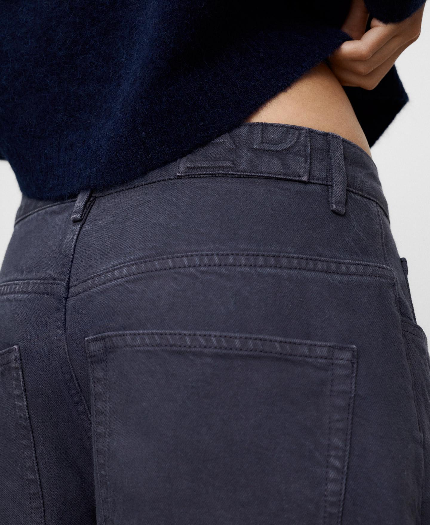 Pantalón de mujer ancho con detalle de cortes horizontales en rodilla - Adolfo Dominguez - Gris oscuro Gris oscuro-4