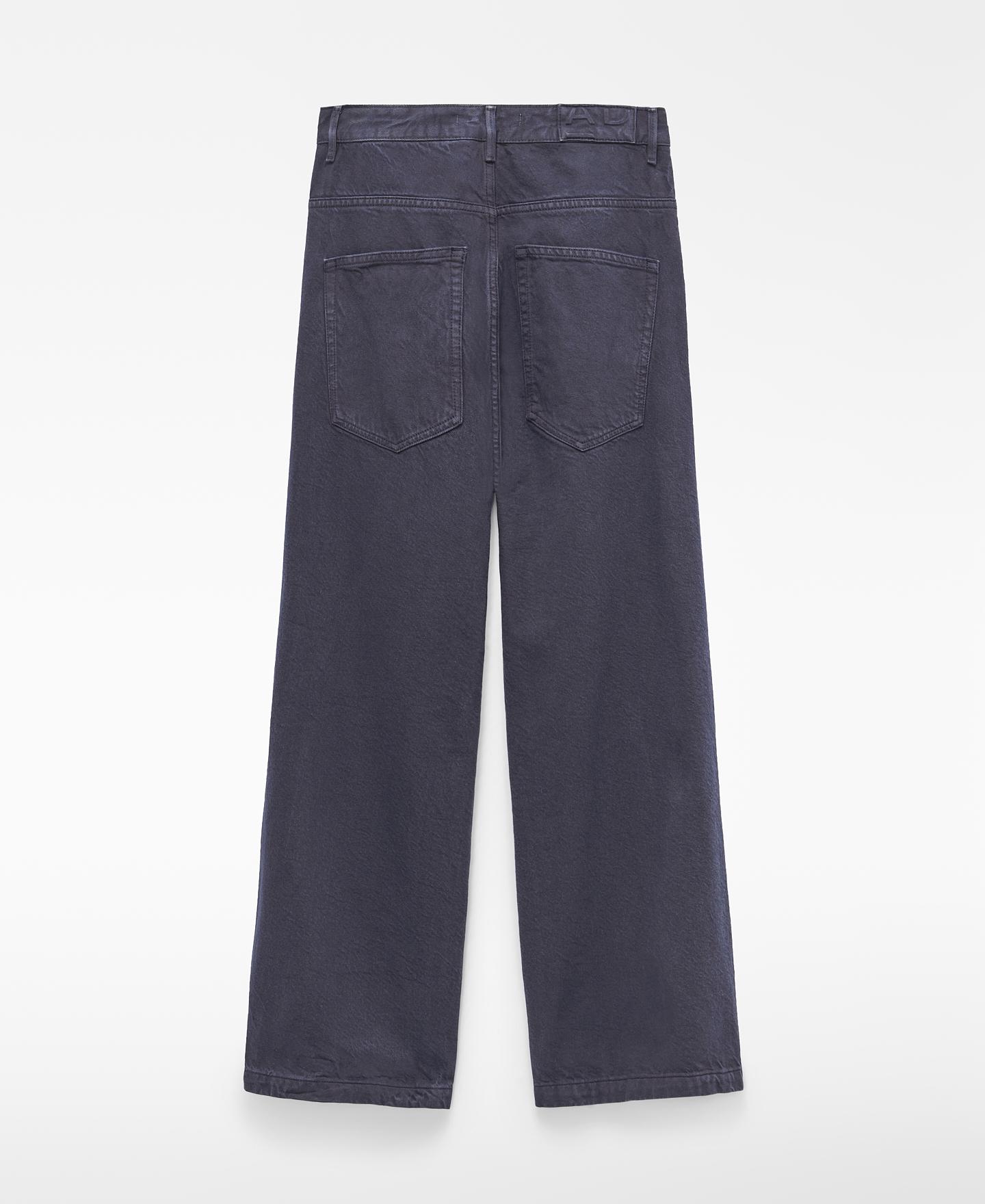 Pantalón de mujer ancho con detalle de cortes horizontales en rodilla - Adolfo Dominguez - Gris oscuro Gris oscuro-5