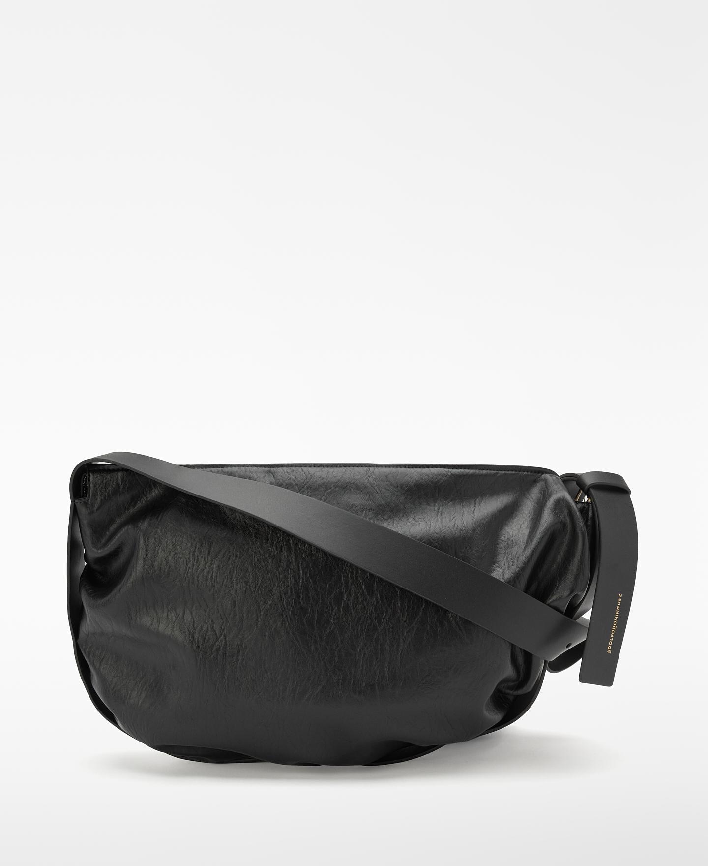 Bolso de hombro doce con textura craquelada - Adolfo Dominguez - Negro Negro-3