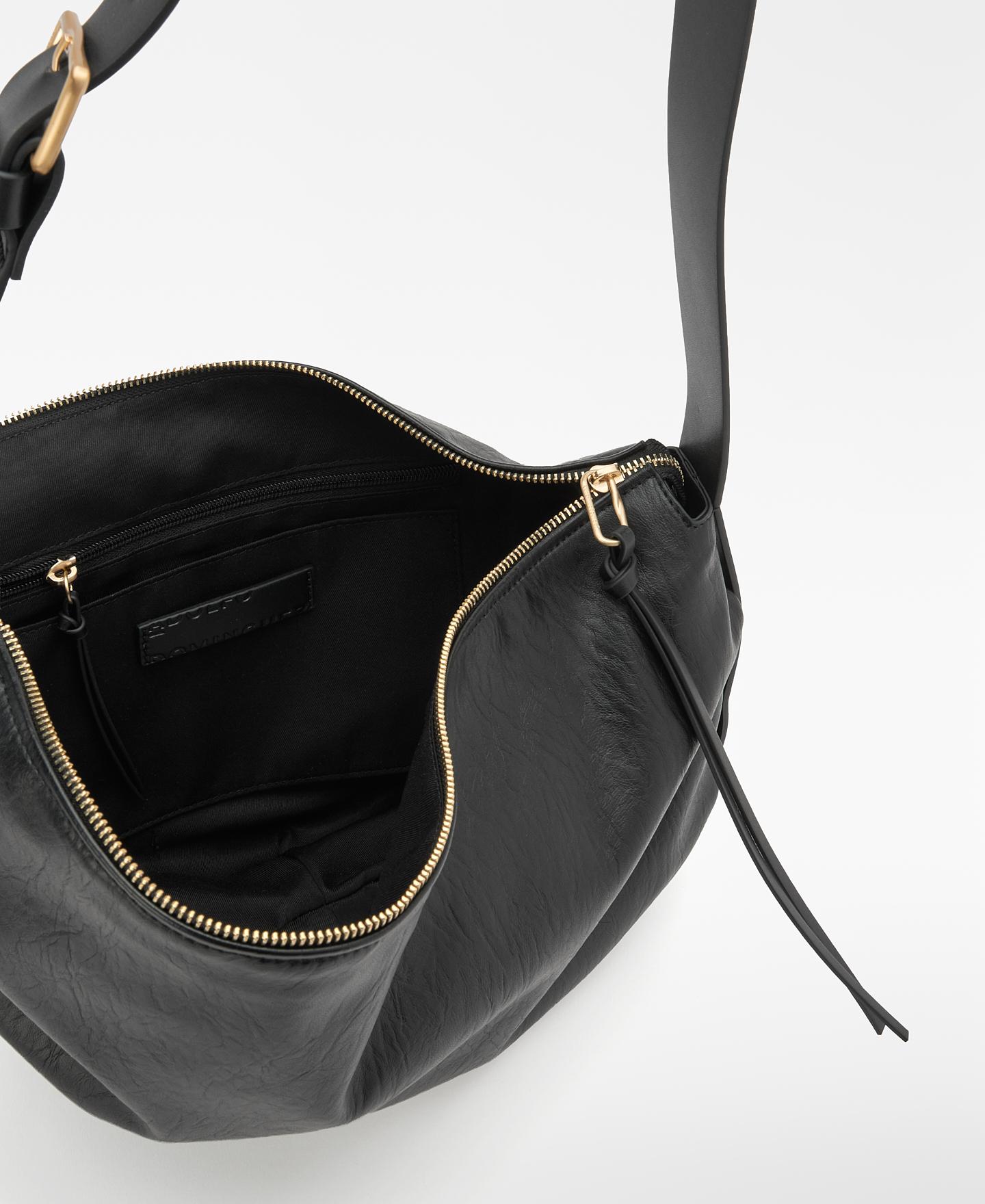 Bolso de hombro doce con textura craquelada - Adolfo Dominguez - Negro Negro-2