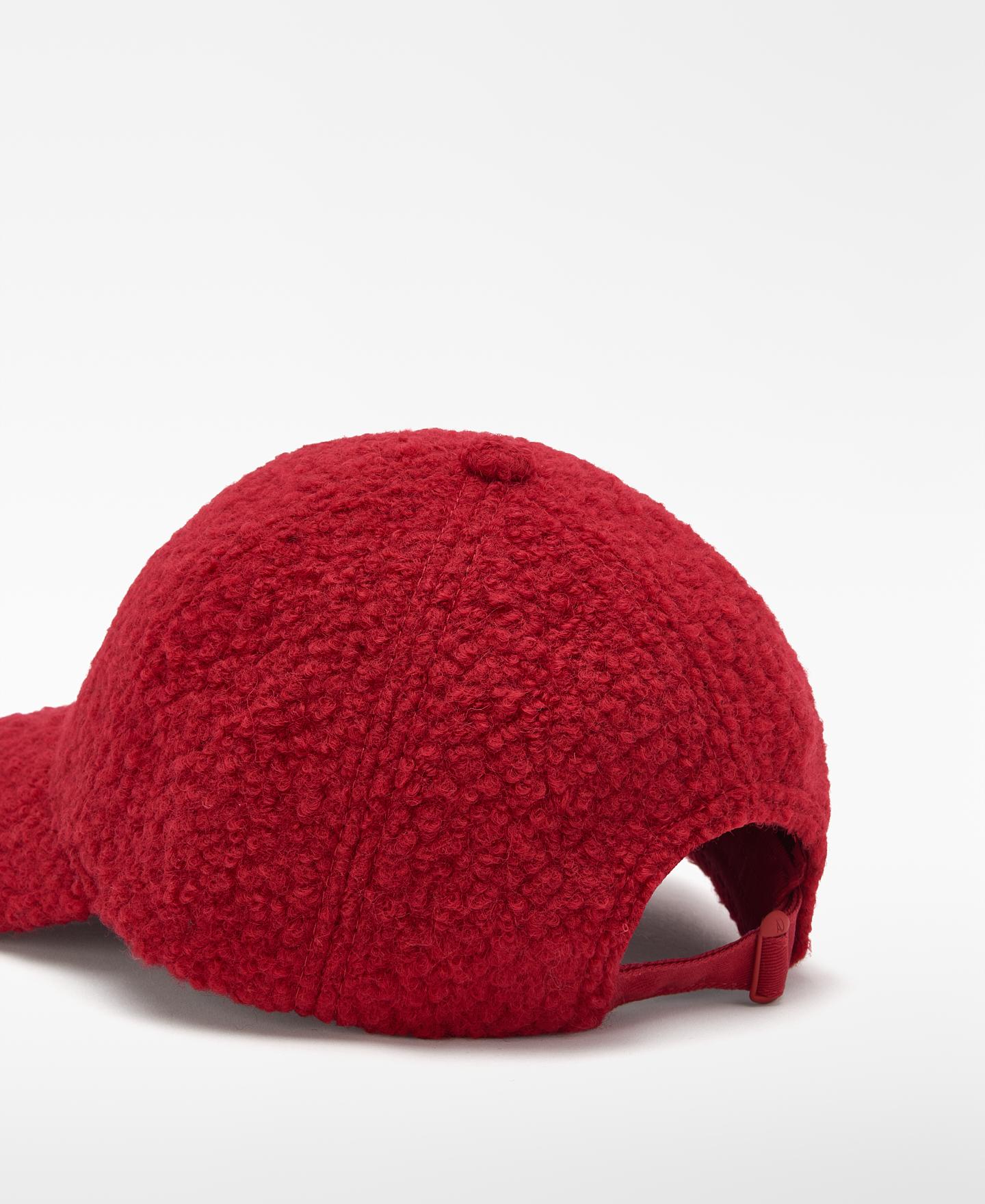 Imagen 2 de Gorra de mujer con lana de seis paneles y logo bordado - Adolfo Dominguez - Rojo Rojo