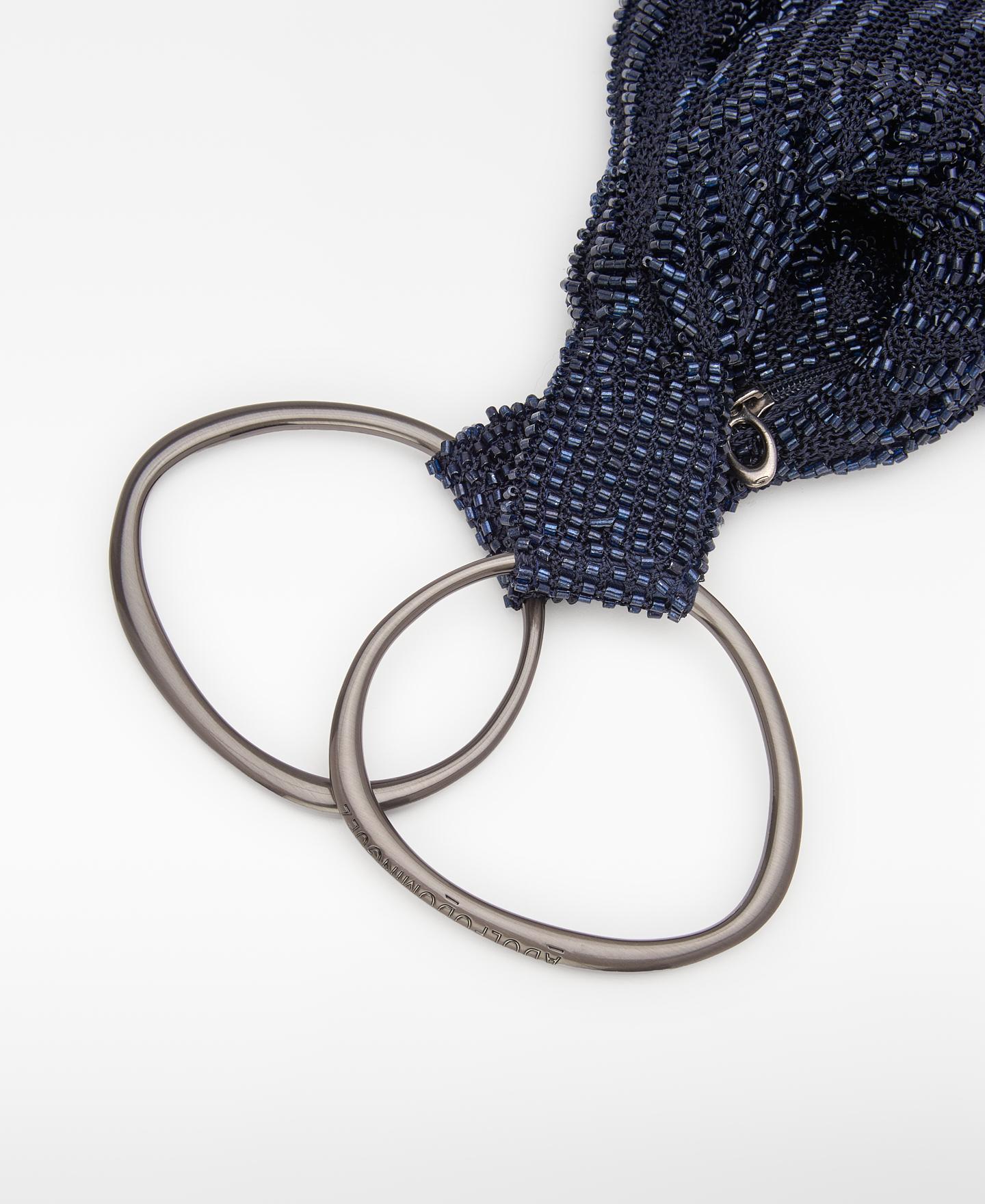Bolso de mano de mujer de coctel con cristales - Adolfo Dominguez - Azul Azul-4