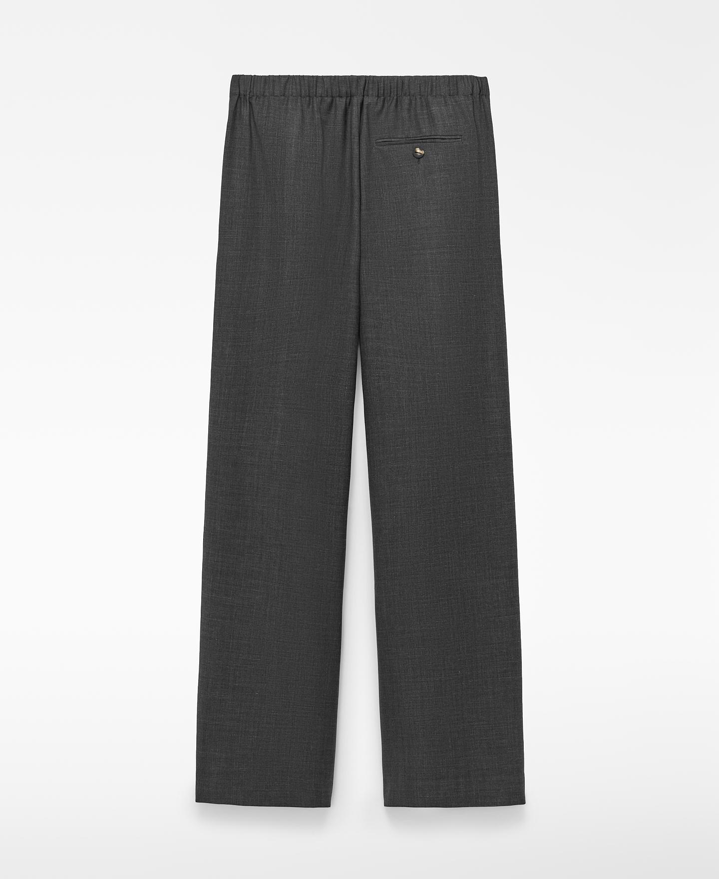 Pantalón ancho de mujer con lana merino - Adolfo Dominguez - Gris Gris-5