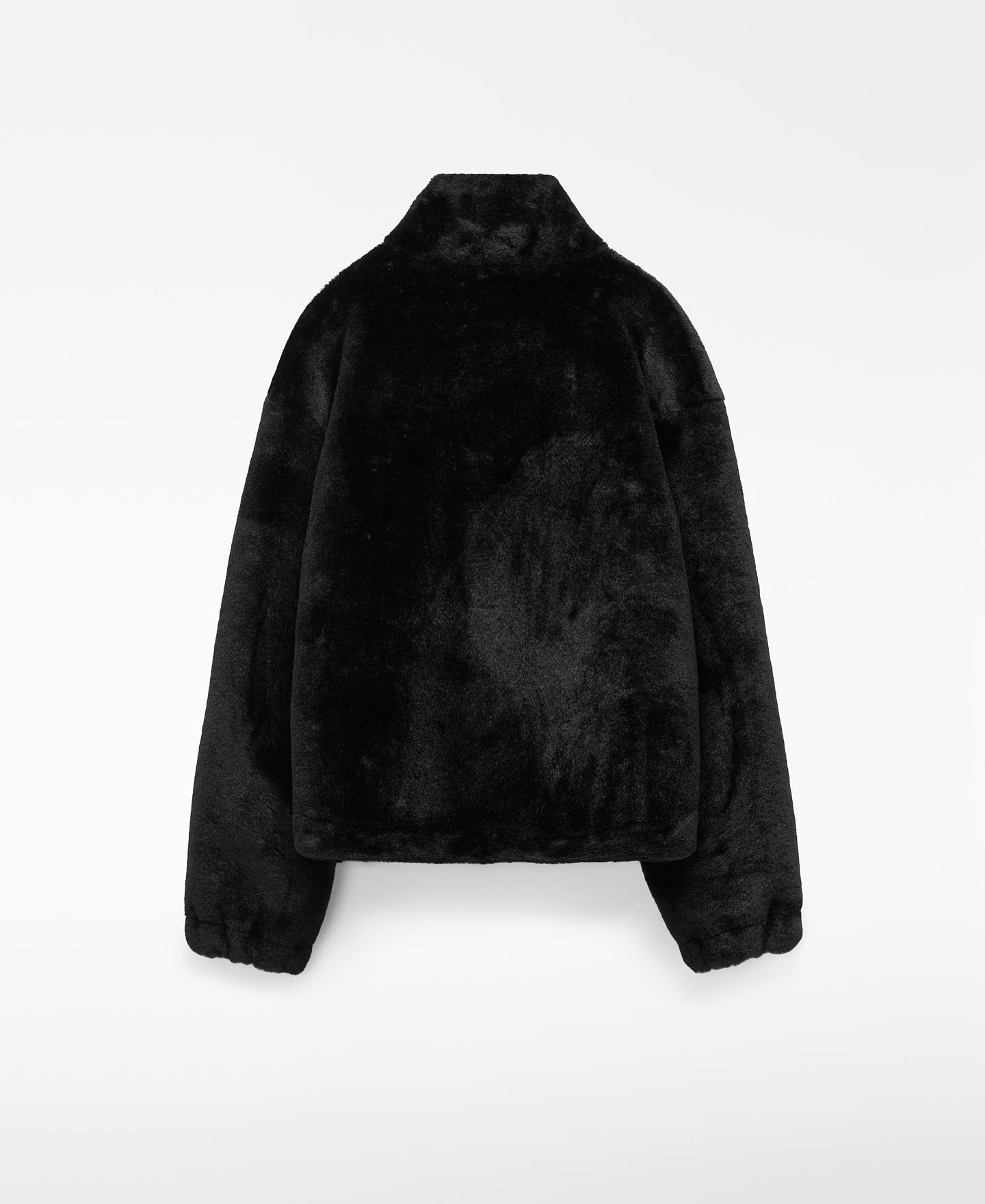 Imagen 2 de Chaqueta efecto pelo de mujer con cuello chimenea - Adolfo Dominguez - Negro Negro