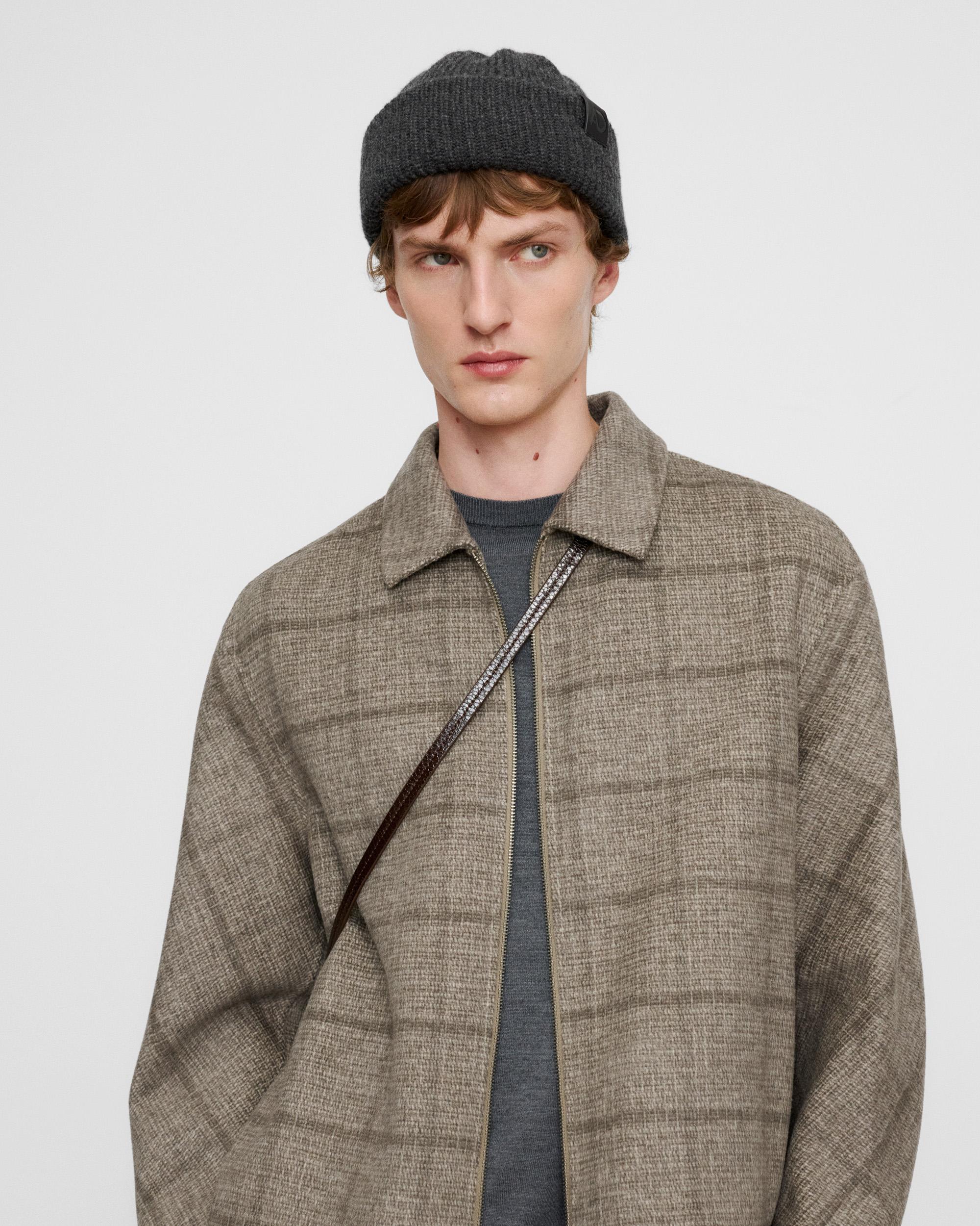 Imagen 0 de Chaqueta de hombre con lana doble faz con cuello italiano Marrón