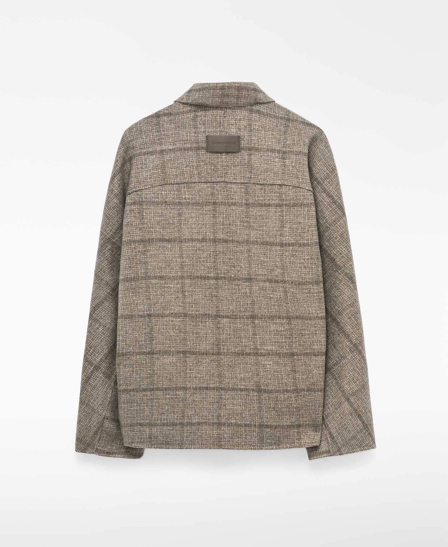 Chaqueta de hombre con lana doble faz con cuello italiano - Adolfo Dominguez - Marrón Marrón-5