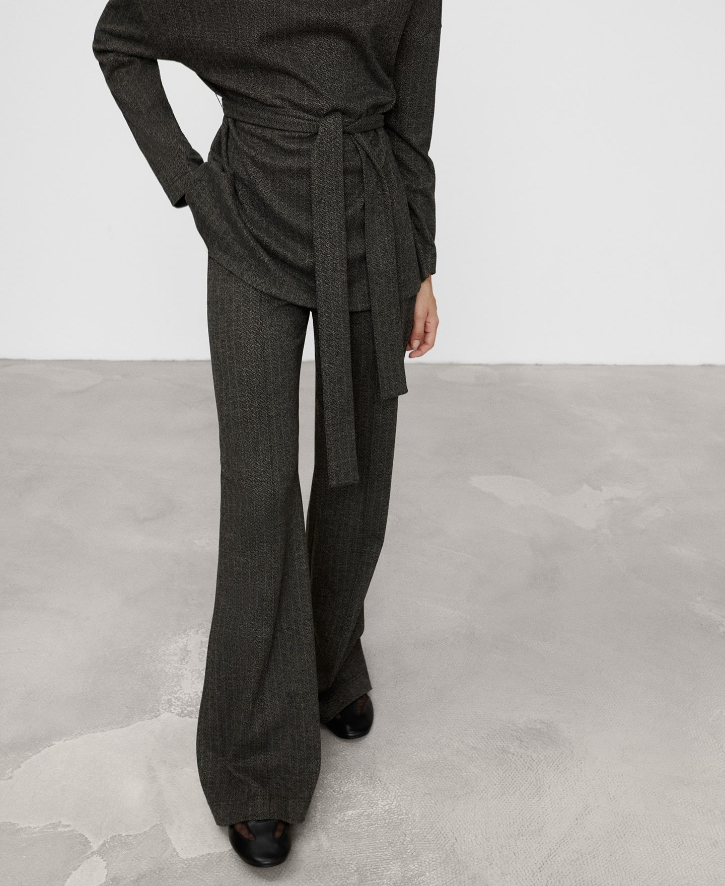 Imagen 0 de Pantalón de mujer campana jaspeado Gris oscuro