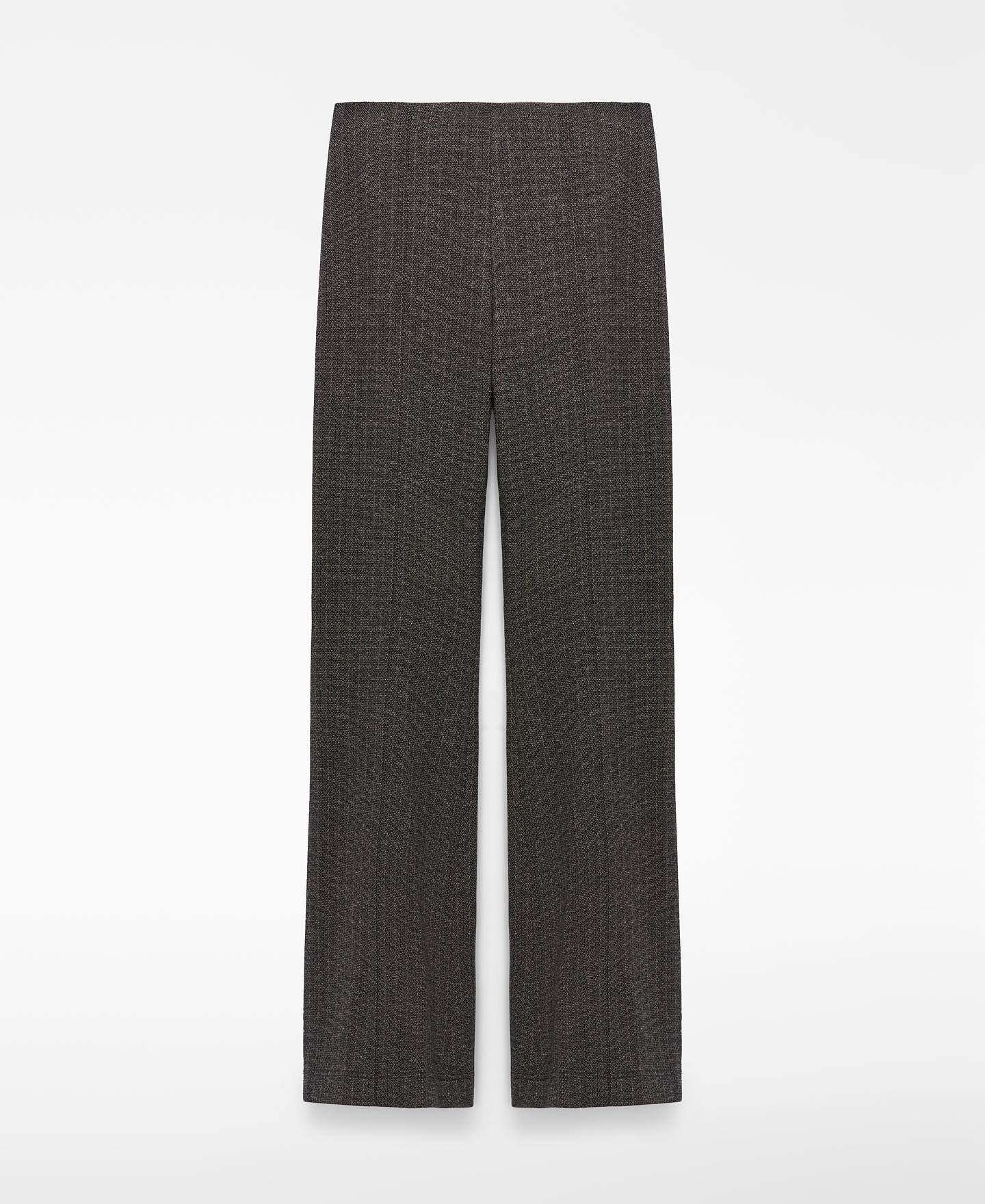 Pantalón de mujer campana jaspeado - Adolfo Dominguez - Gris oscuro Gris oscuro-6
