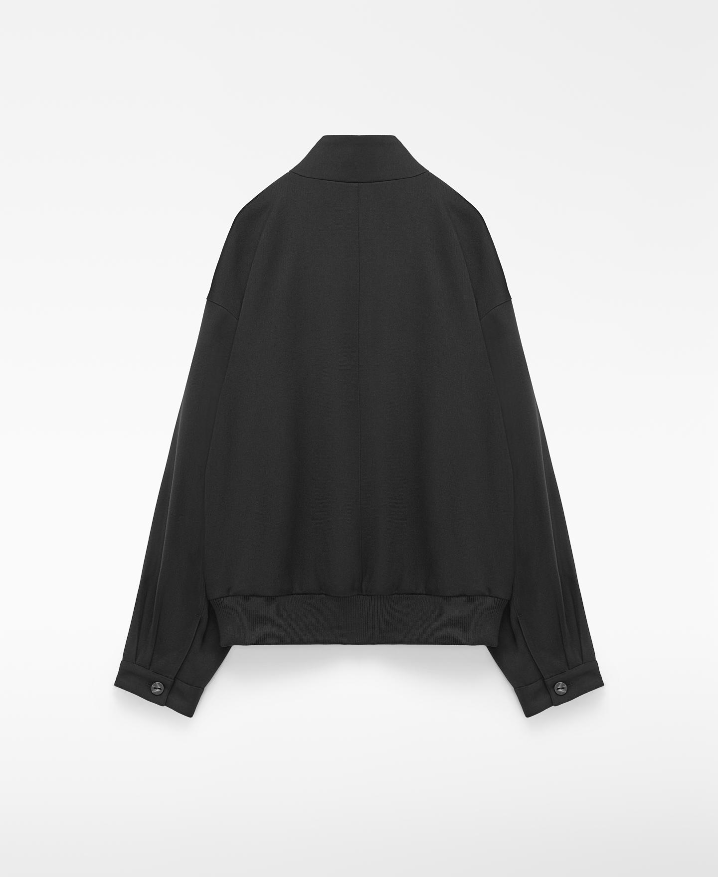 Bomber de mujer con lana y cuello tira - Adolfo Dominguez - Negro Negro-5