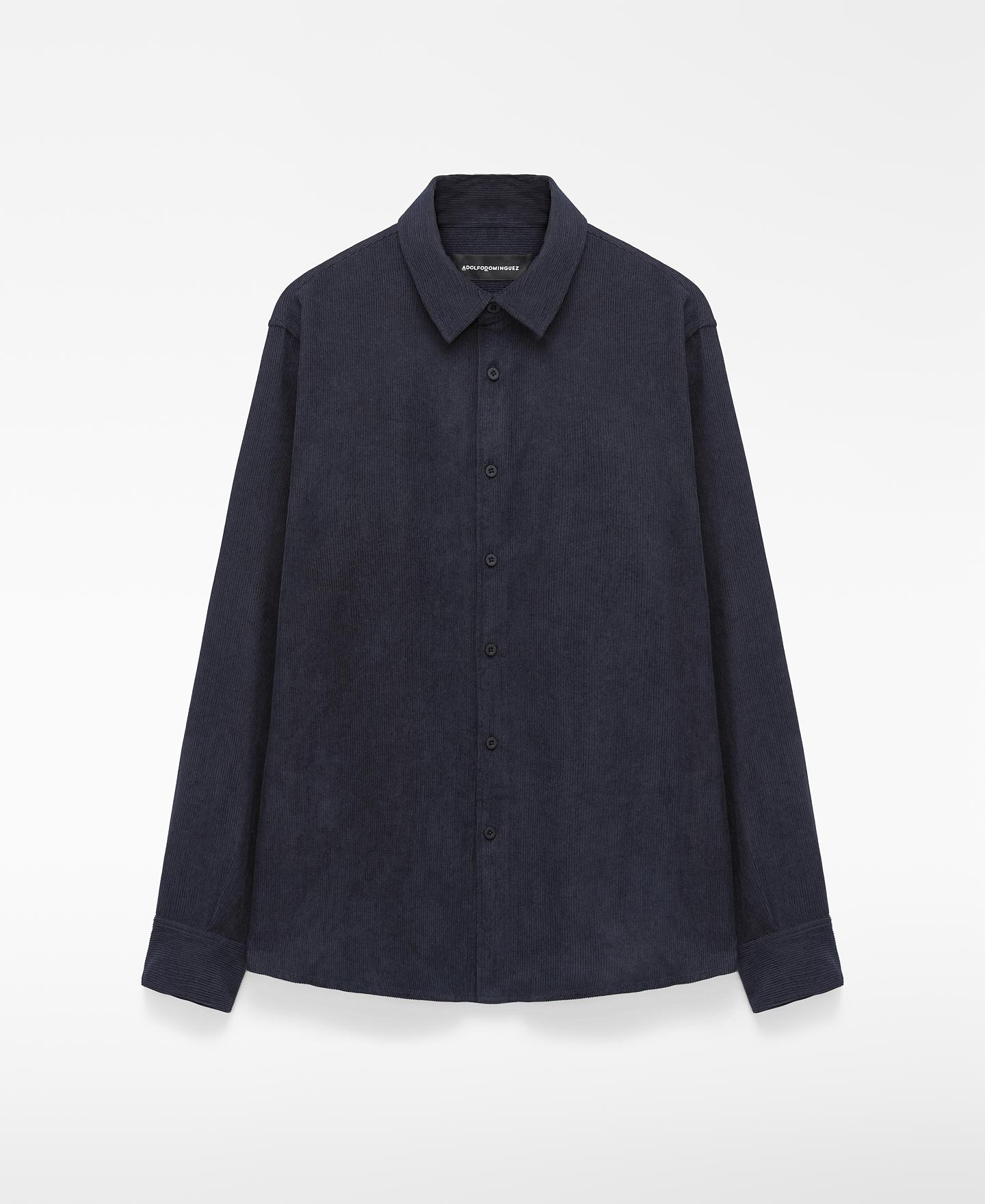 Imagen 0 de Camisa de hombre regular fit de pana Azul oscuro