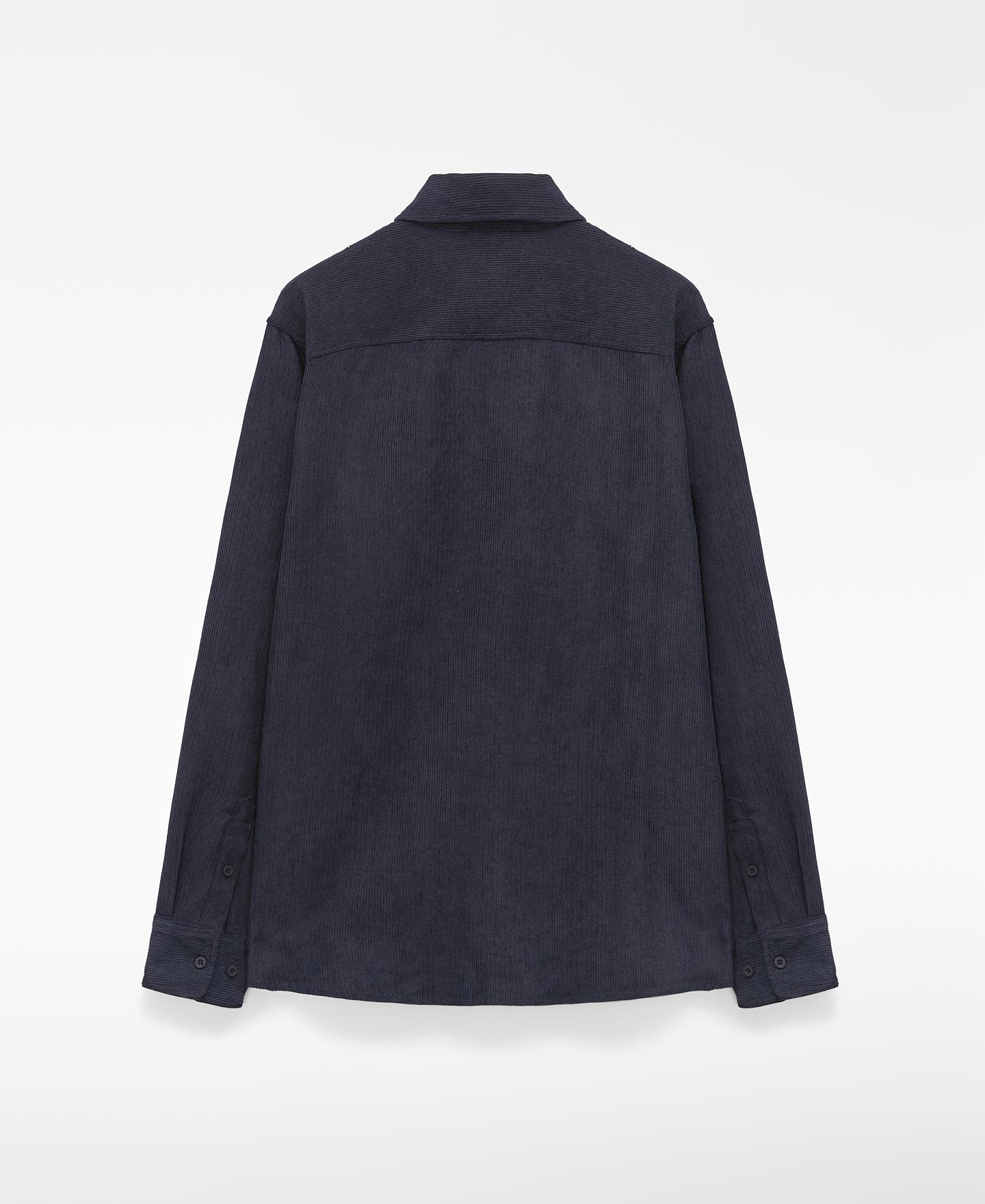 Camisa de hombre regular fit de pana - Adolfo Dominguez - Azul oscuro Azul oscuro-2