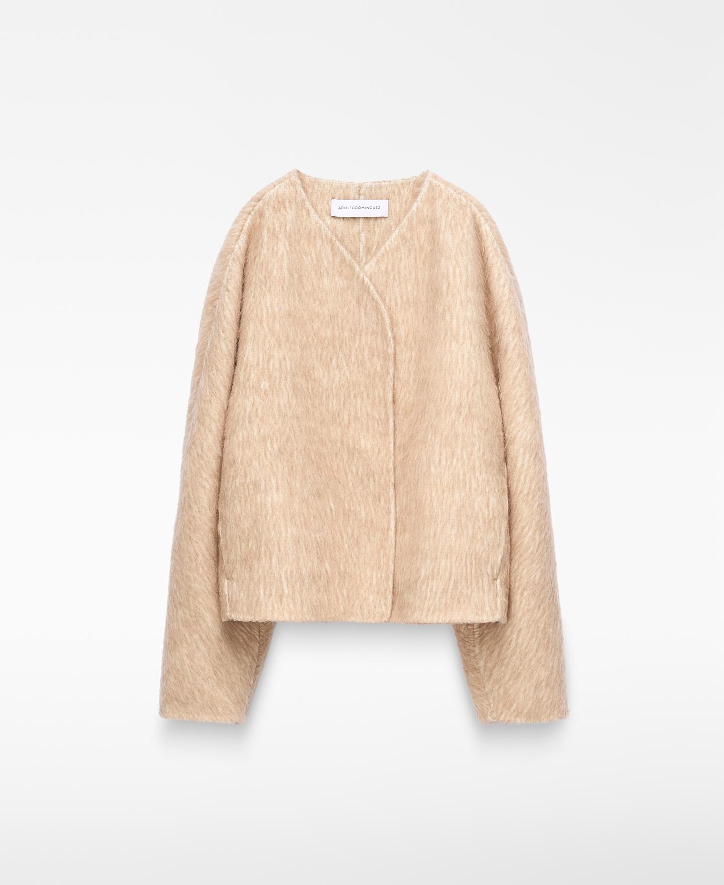 Imagen 1 de Chaqueta cruzada de mujer en lana merino y alpaca Camel