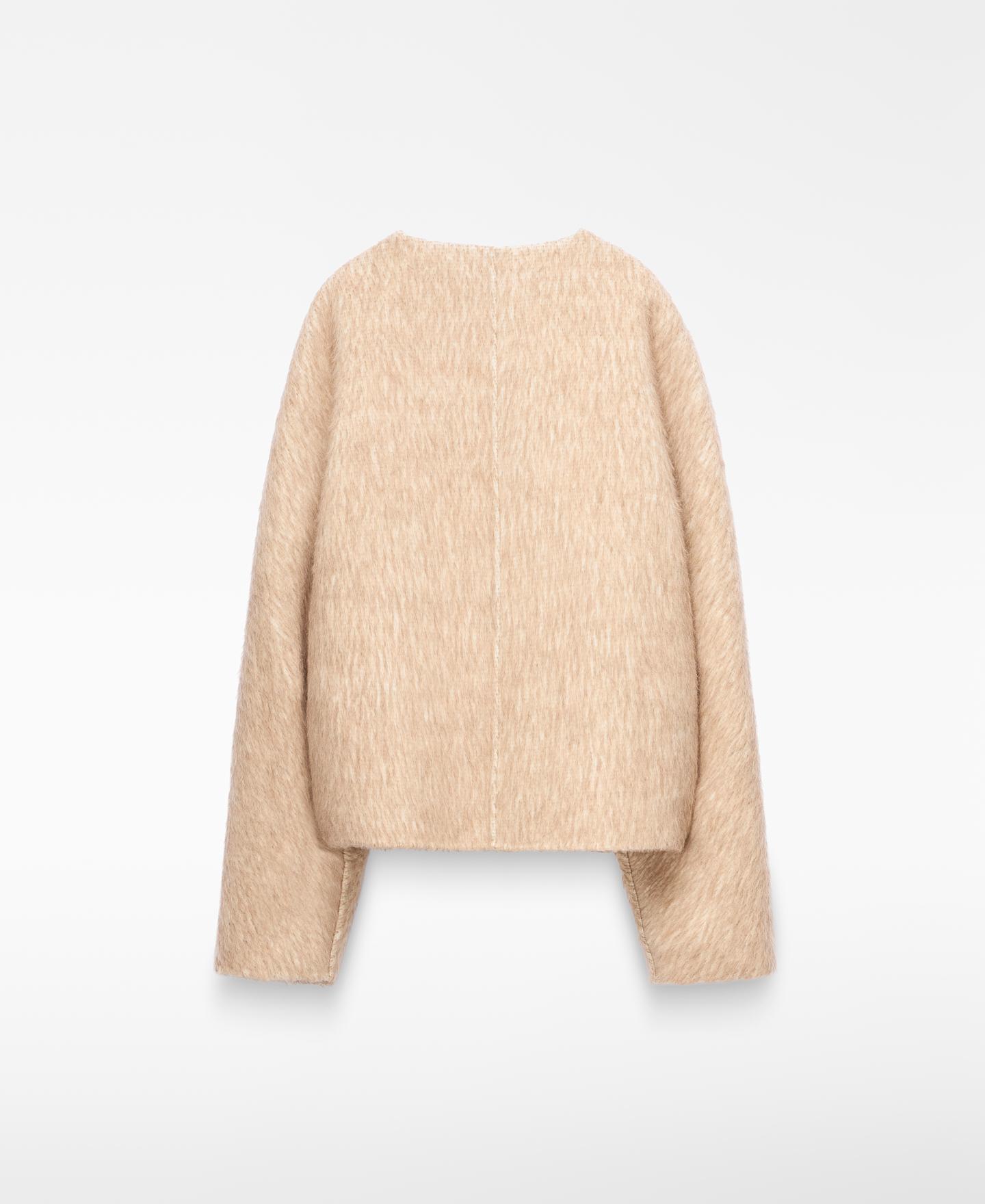 Imagen 2 de Chaqueta cruzada de mujer en lana merino y alpaca - Adolfo Dominguez - Camel Camel