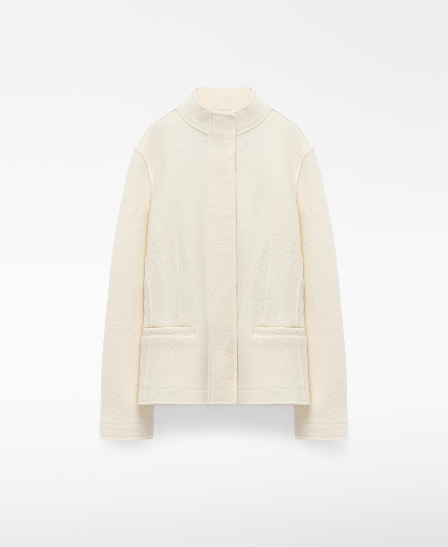 Chaqueta entallada de mujer con lana merino - Adolfo Dominguez - Natural Natural-6
