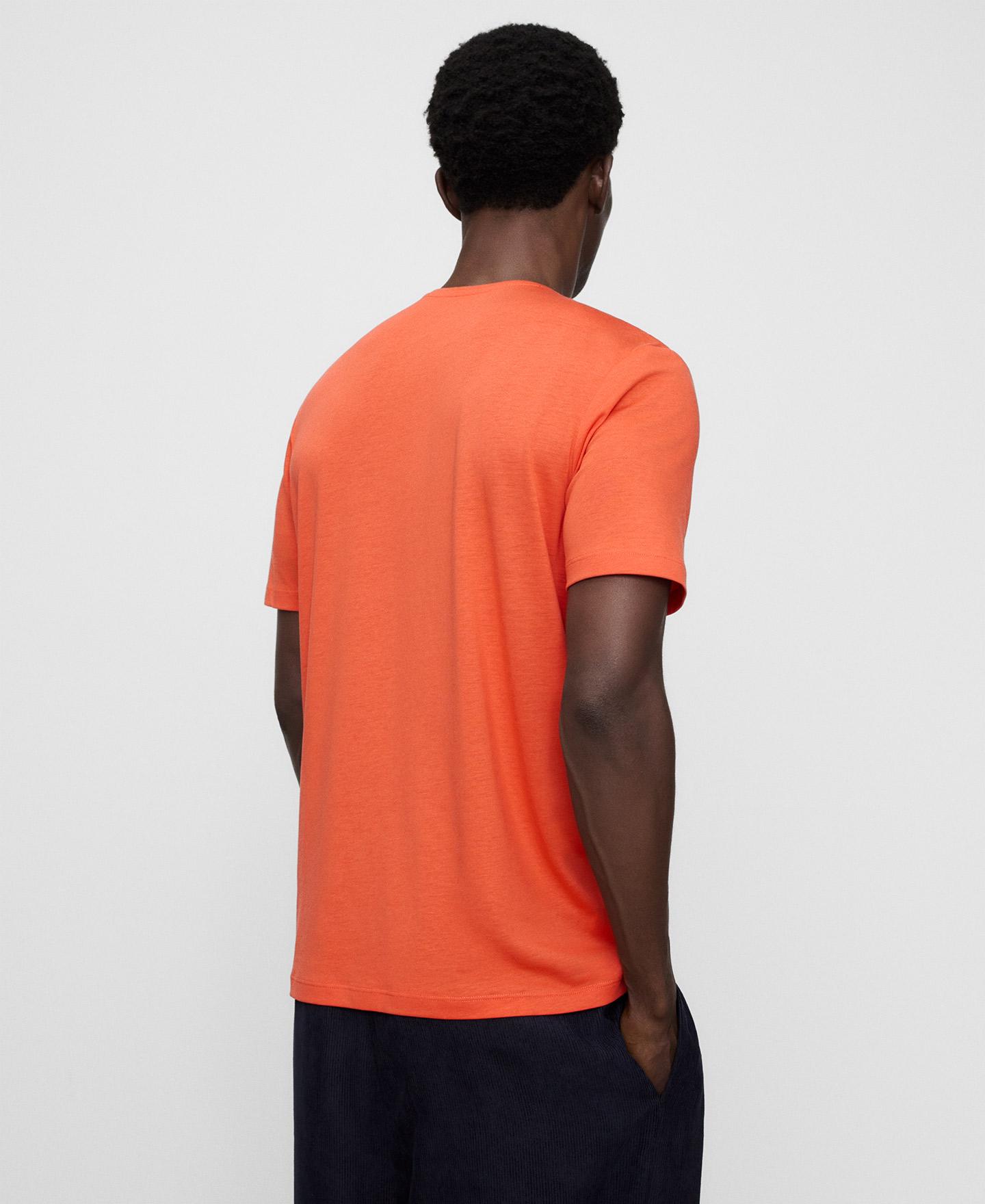 Camiseta de hombre de manga corta regular fit - Adolfo Dominguez - Naranja Naranja-3