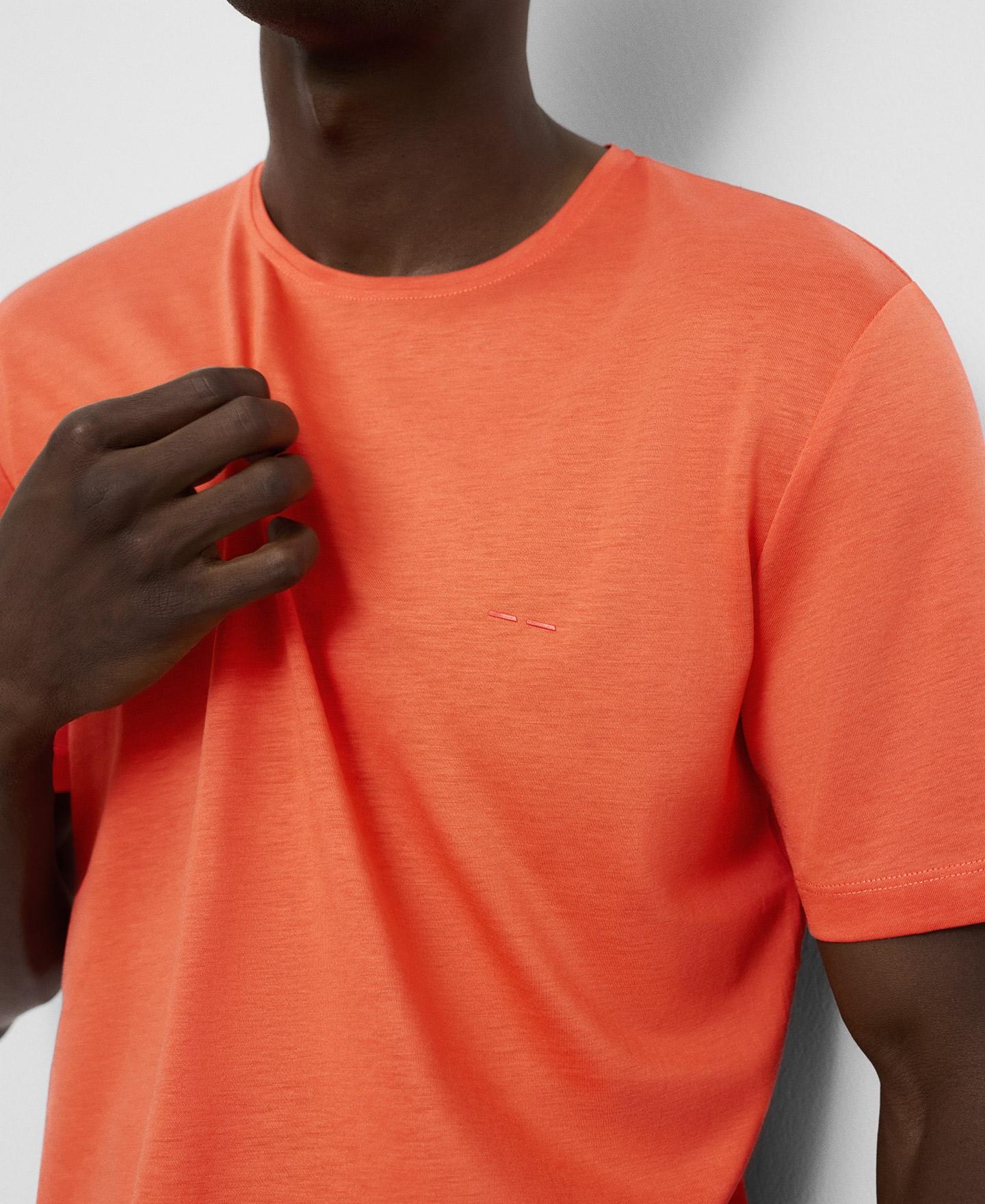 Camiseta de hombre de manga corta regular fit - Adolfo Dominguez - Naranja Naranja-4