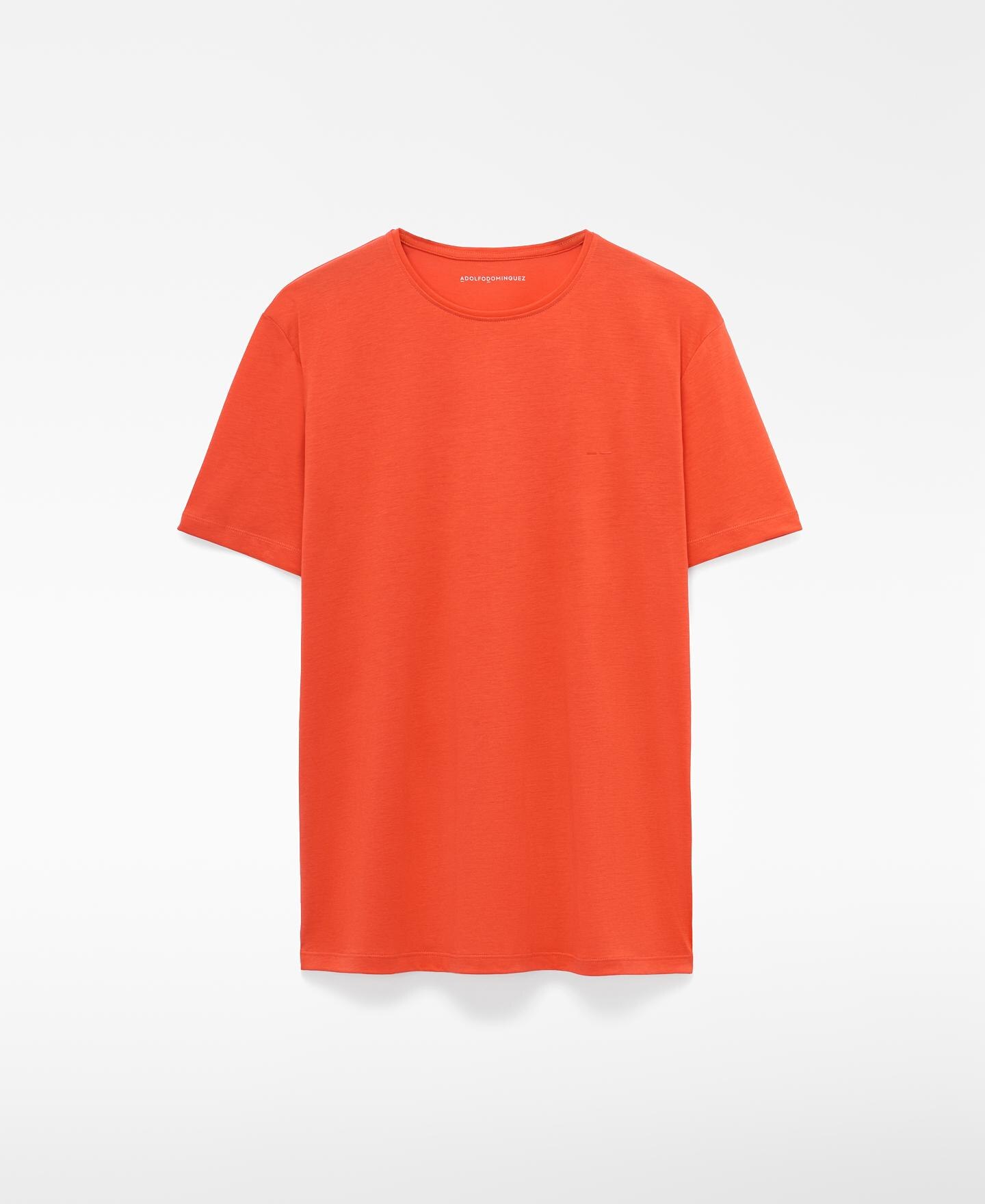 Camiseta de hombre de manga corta regular fit - Adolfo Dominguez - Naranja Naranja-6