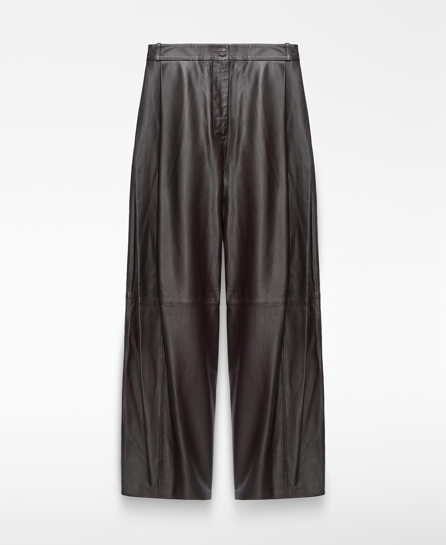 Imagen 6 de Pantalón ancho de mujer tipo baggy de piel - Adolfo Dominguez - Marrón Marrón