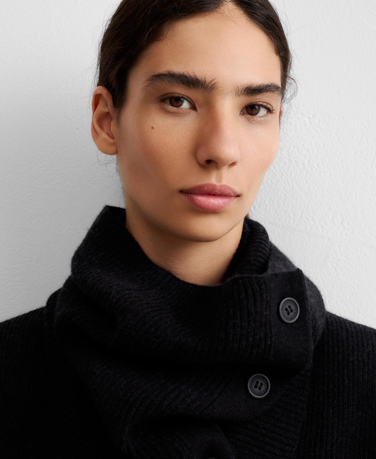 Chaleco de mujer de canalé en lana merino con escote pico - Adolfo Dominguez - Gris oscuro Gris oscuro-4