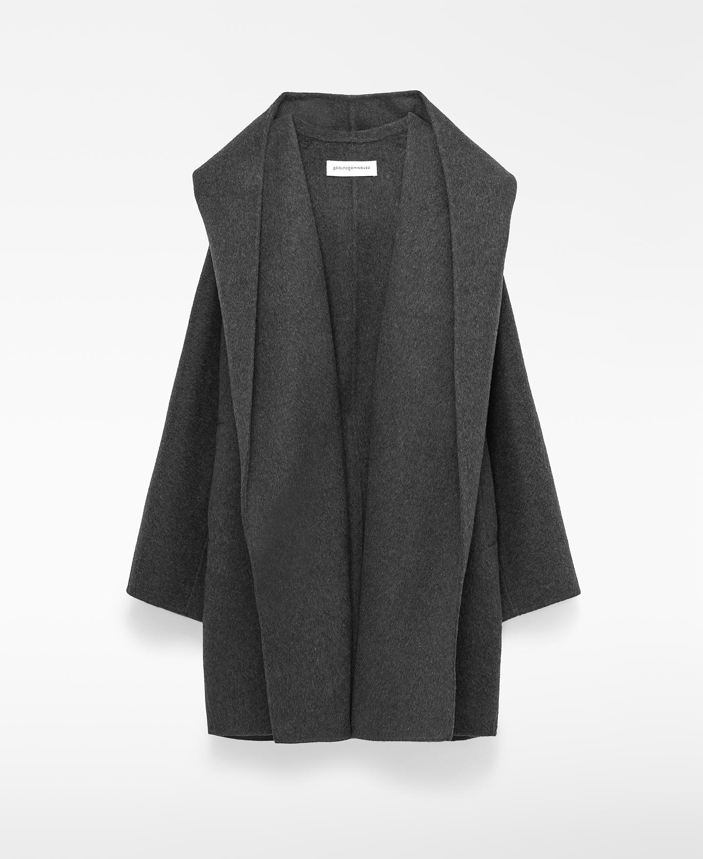 Imagen 0 de Abrigo doble faz de mujer con lana merino y cuello envolvente Gris