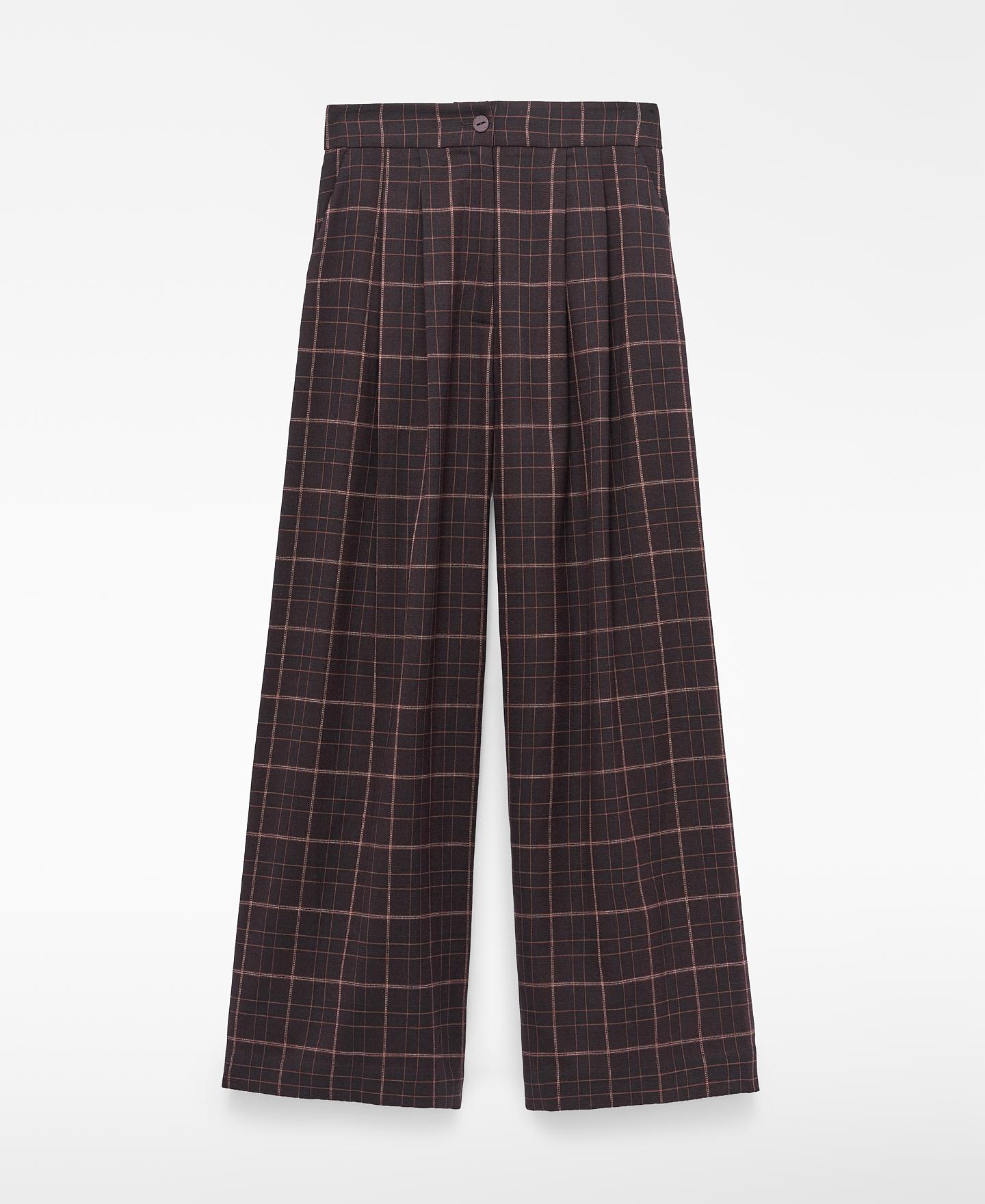 Pantalón ancho de mujer con doble pinza - Adolfo Dominguez - Multicolor Multicolor-6