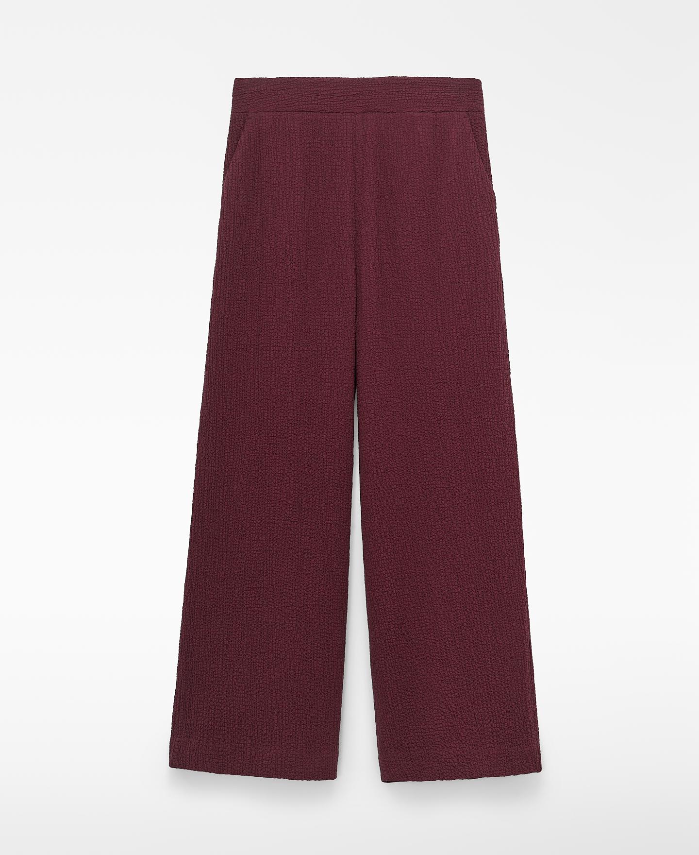 Pantalón recto de mujer bouclé - Adolfo Dominguez - Burdeos Burdeos-6