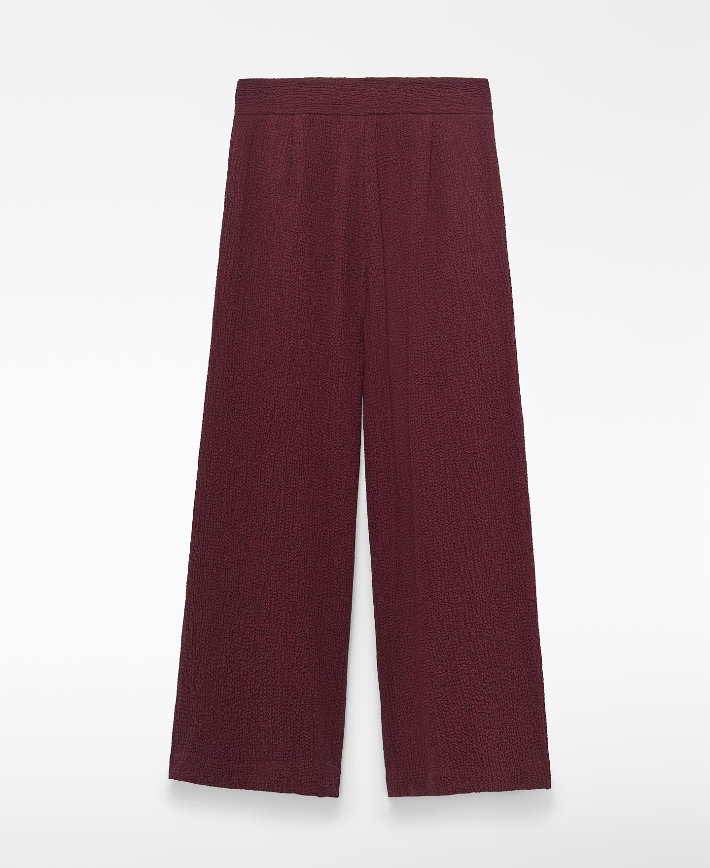 Pantalón recto de mujer bouclé - Adolfo Dominguez - Burdeos Burdeos-5