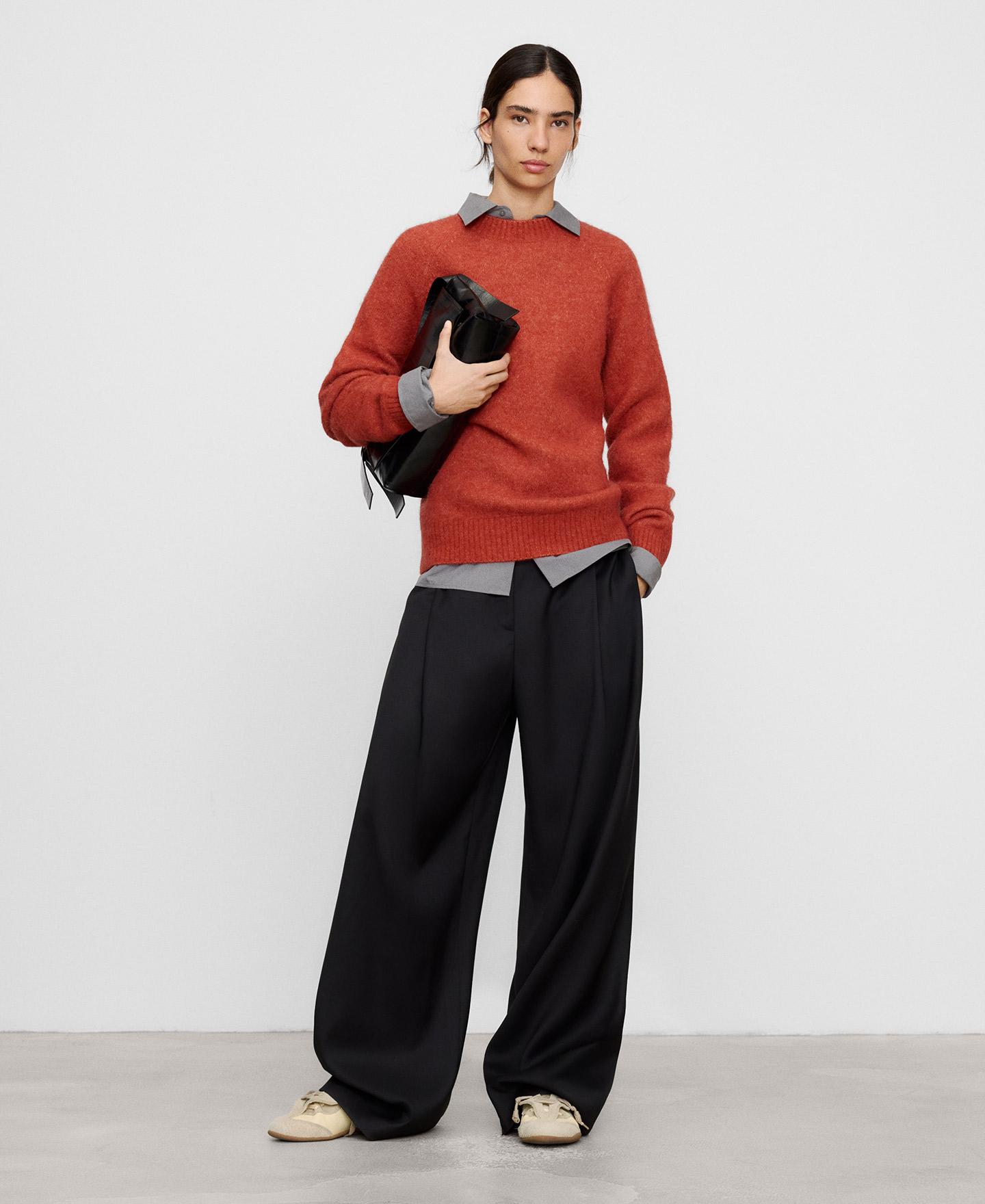 Imagen 2 de Pantalón ancho de mujer con lana merino - Adolfo Dominguez - Negro Negro