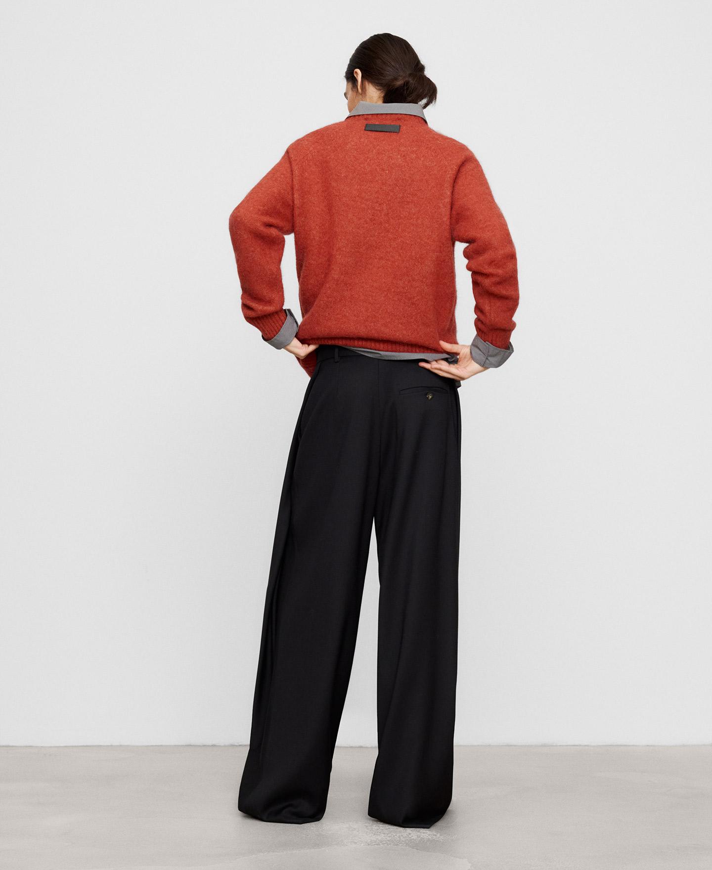 Imagen 3 de Pantalón ancho de mujer con lana merino - Adolfo Dominguez - Negro Negro