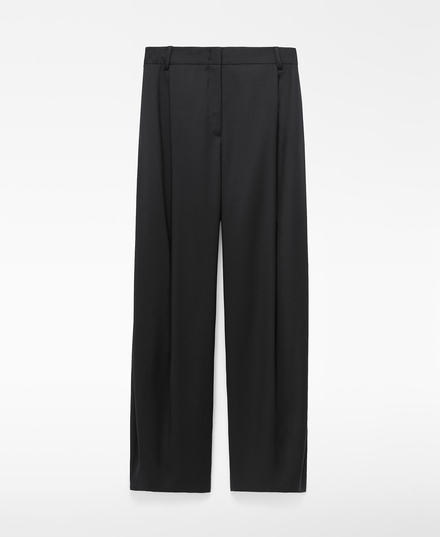 Imagen 6 de Pantalón ancho de mujer con lana merino - Adolfo Dominguez - Negro Negro