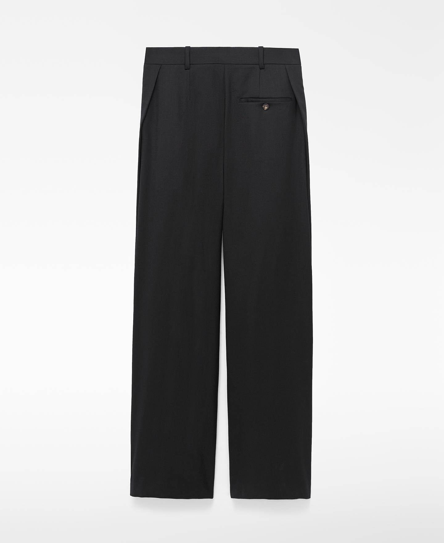 Imagen 5 de Pantalón ancho de mujer con lana merino - Adolfo Dominguez - Negro Negro
