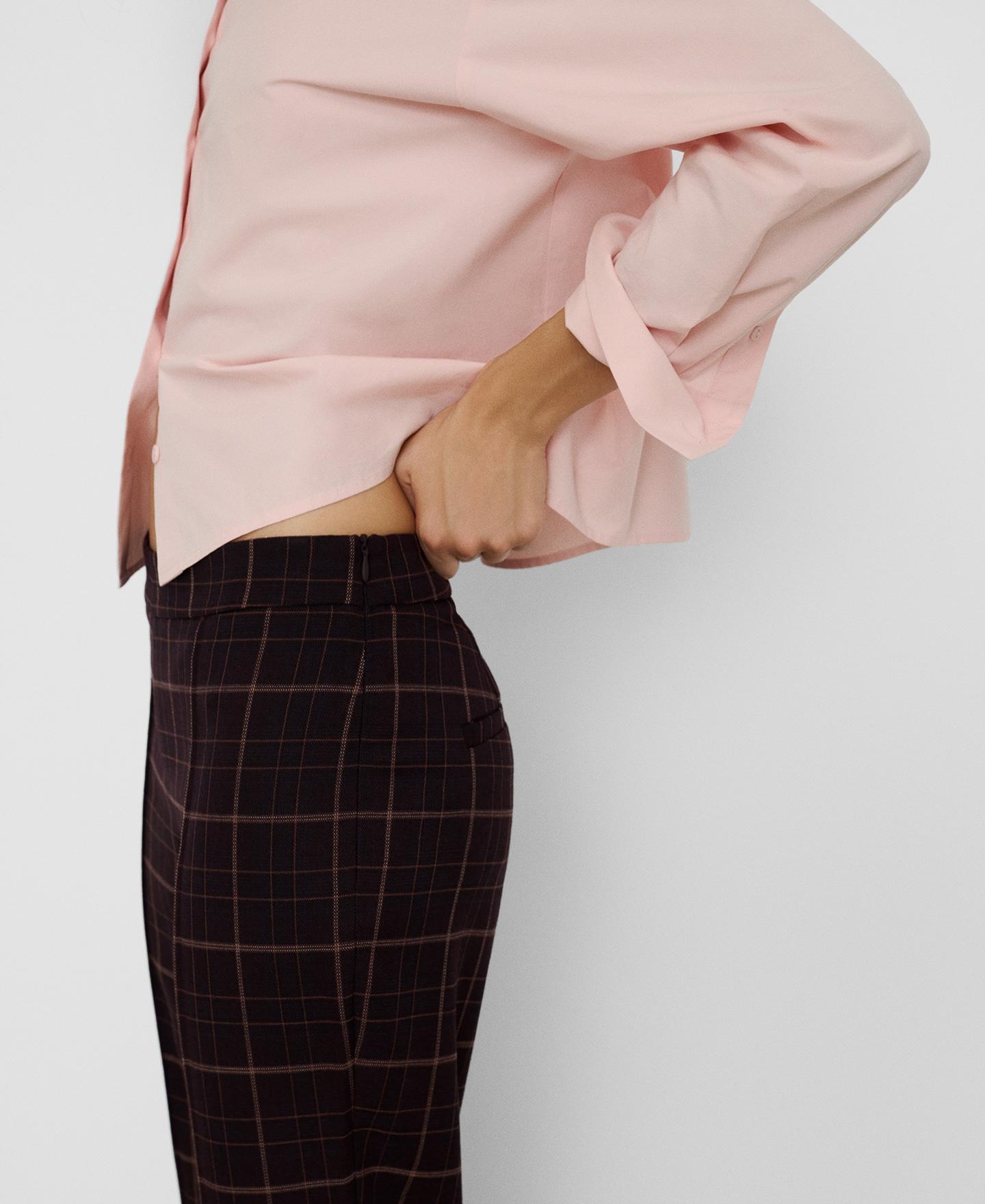 Pantalón recto de mujer en tejido tartán - Adolfo Dominguez - Multicolor Multicolor-4
