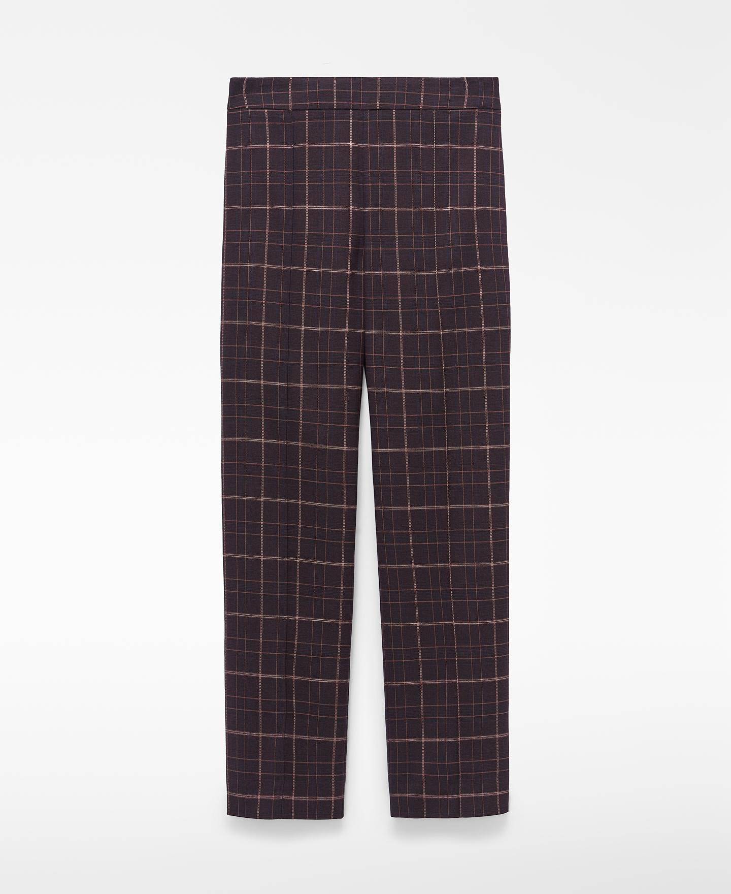 Pantalón recto de mujer en tejido tartán - Adolfo Dominguez - Multicolor Multicolor-6