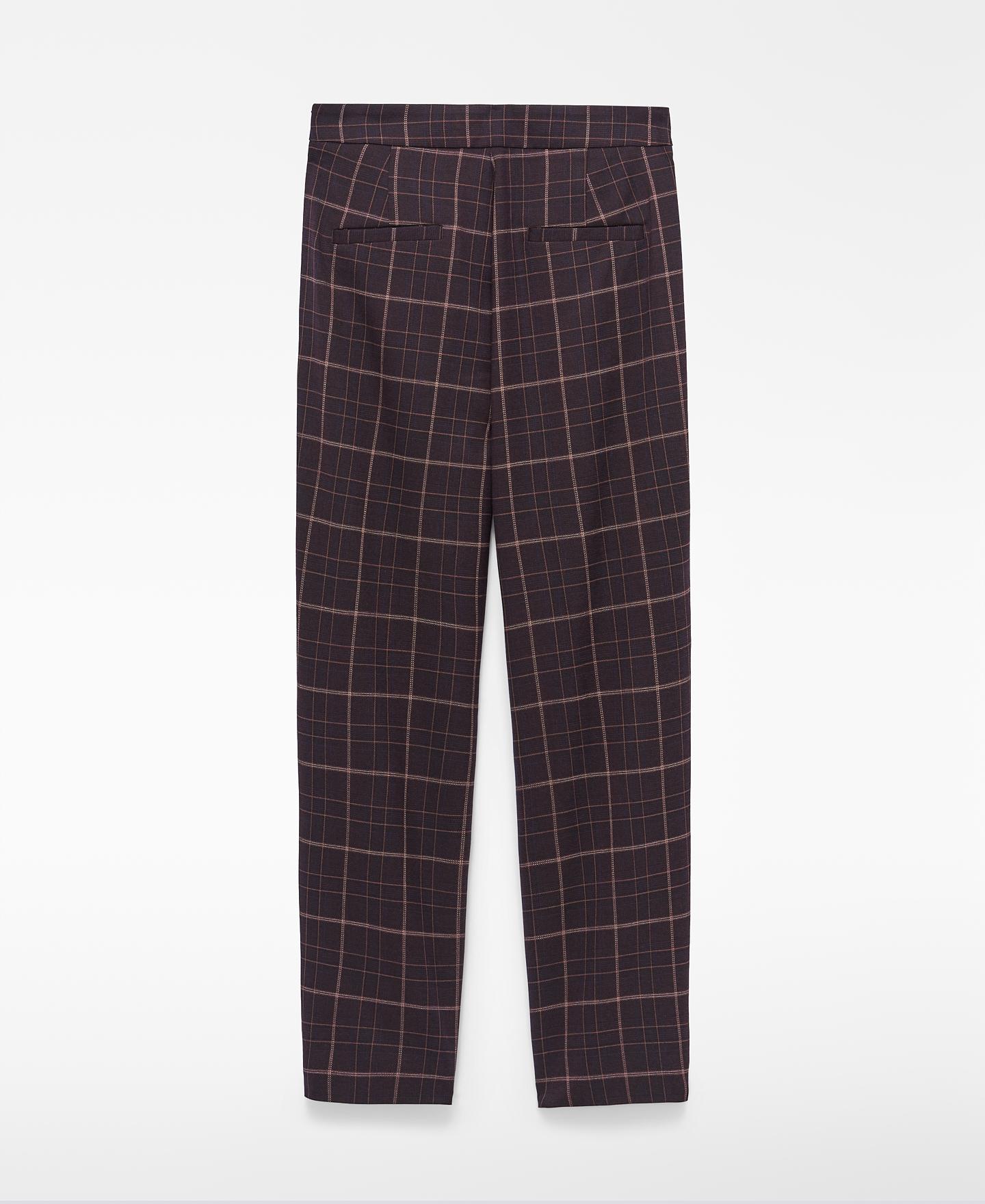 Pantalón recto de mujer en tejido tartán - Adolfo Dominguez - Multicolor Multicolor-5