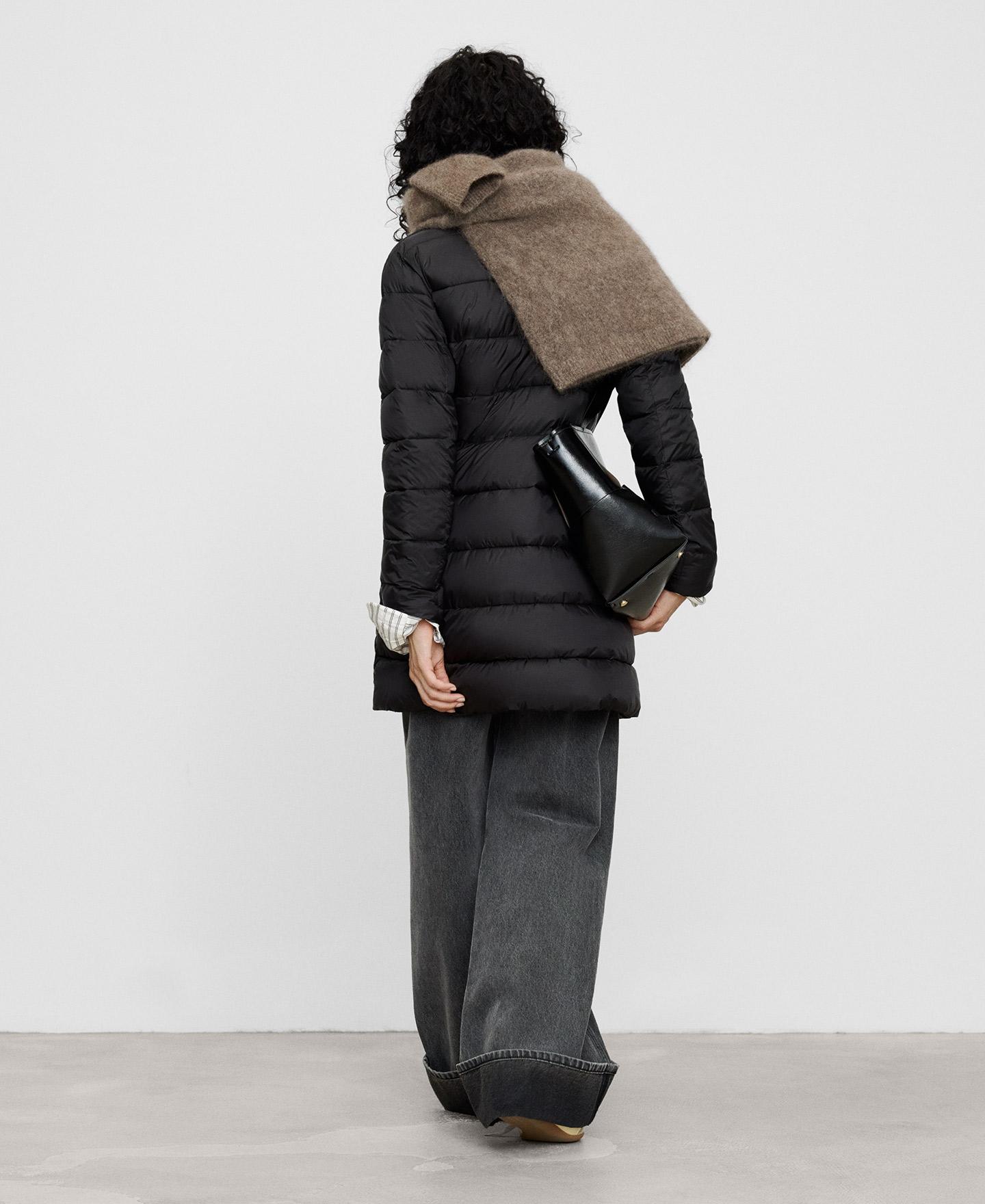 Chaqueta de mujer acolchada con cuello chimenea - Adolfo Dominguez - Negro Negro-3